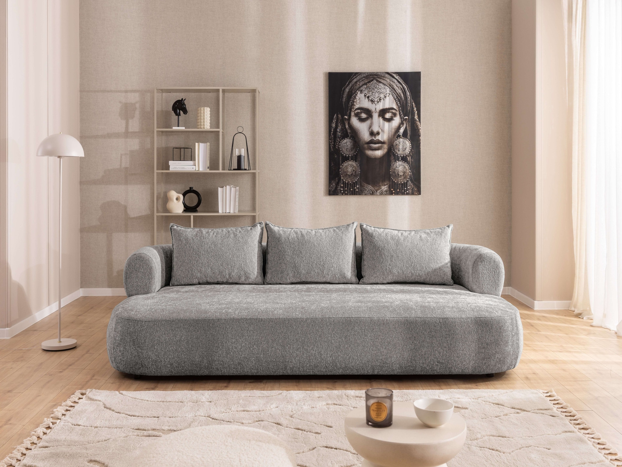 Home affaire Big-Sofa »LUSSAC 4-Sitzer Design-Sofa mit Zierkissen, Masse B/T/H: 242/123/78 cm« hoher Sitzkomfort und modernes Design, Sofa ohne Bettfunktion