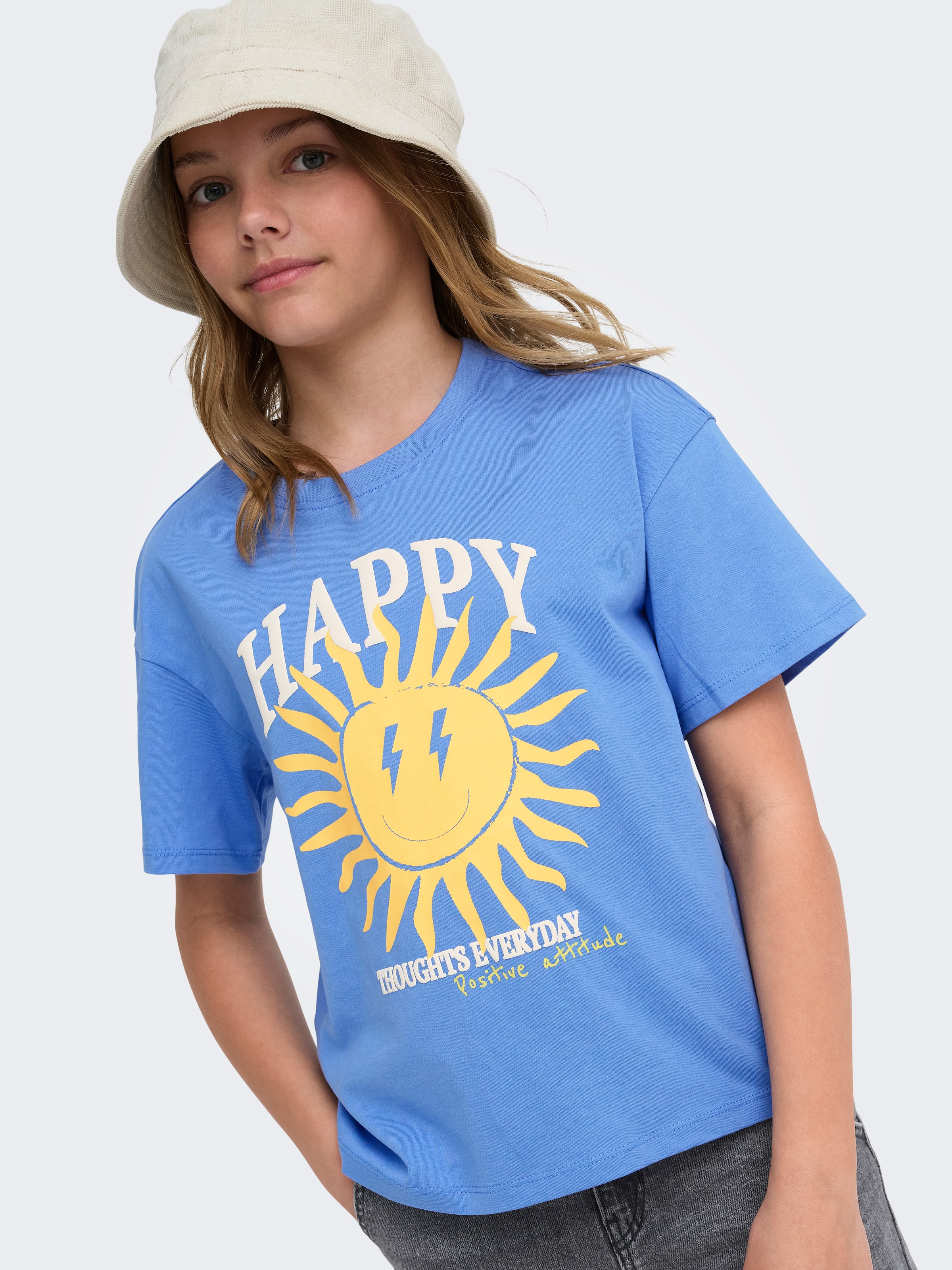 KIDS ONLY T-shirt »KOGROSITA LIFE S/S LOOSE PRINT TOP JRS« avec motifs bonne humeur