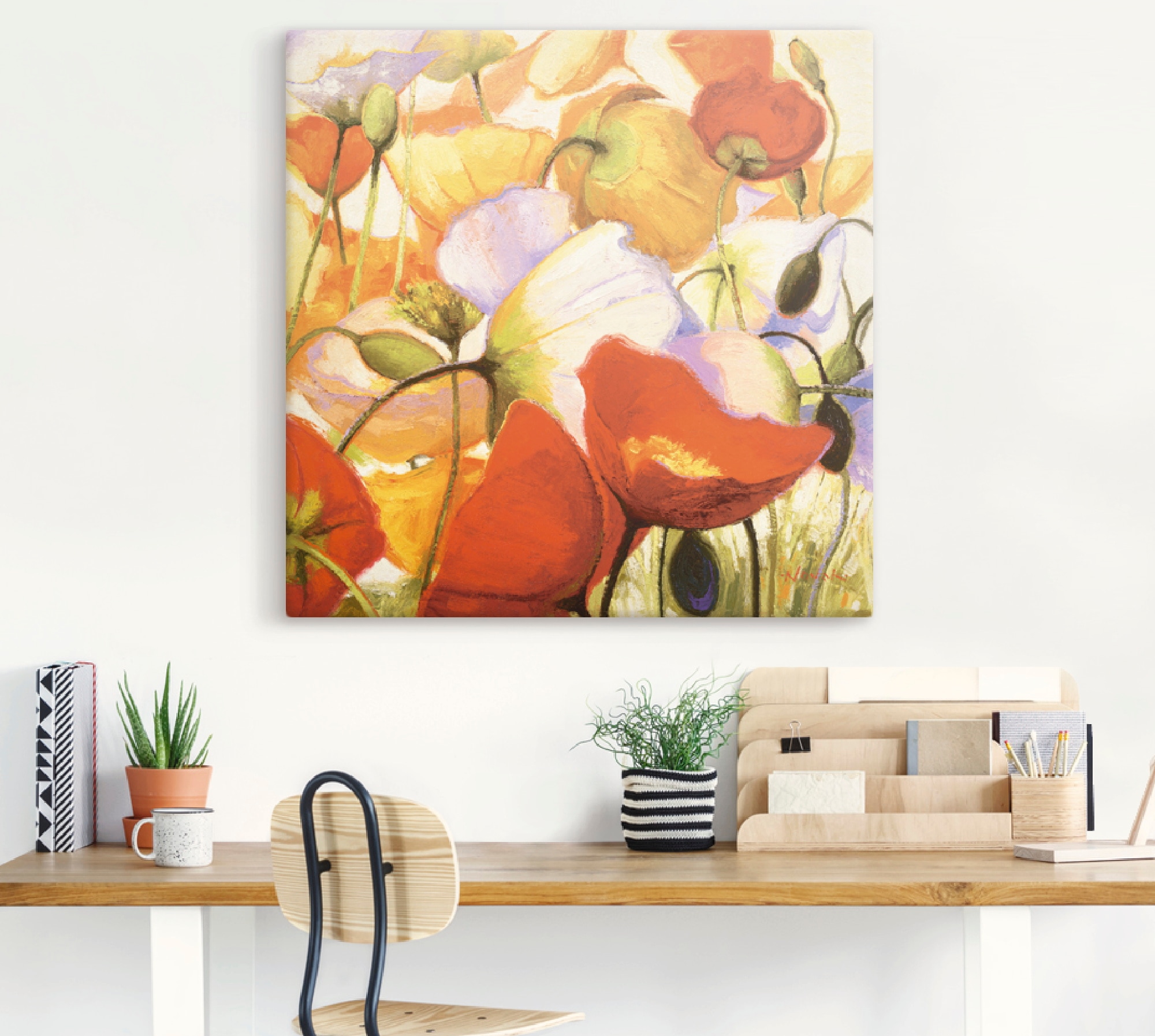 Artland Leinwandbild »Mohnblumen aus der Nähe«, Blumen, (1 St.), auf Keilrahmen gespannt