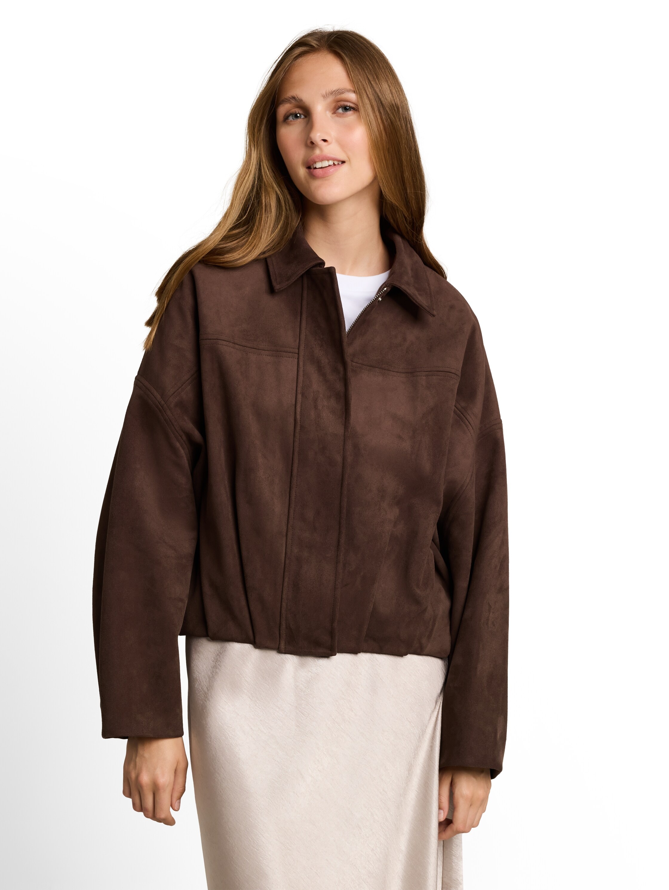 Image of TOM TAILOR Denim Blouson ohne Kapuze im Velour-Look