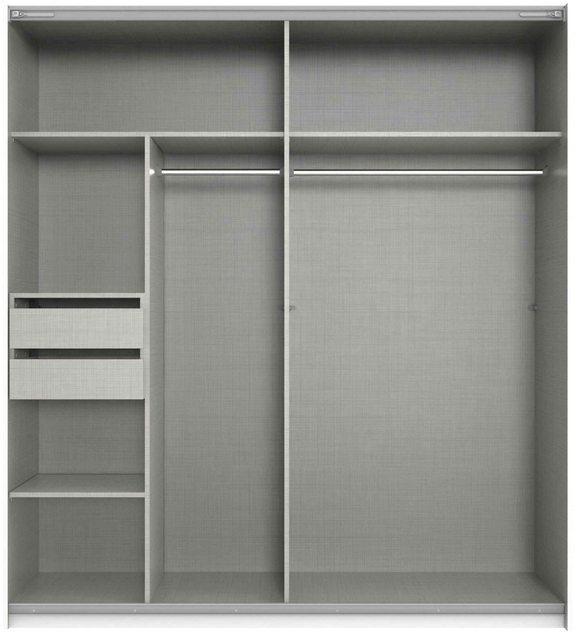 Wimex Kleiderschrank »Mugano, B/T/H 135 oder 180/65/198cm, Made in Germany«, (wähle Deine Ausstattung: Basic oder Premium!), 2 Schwebetüren mit oder ohne Spiegel, Metallgriffe
