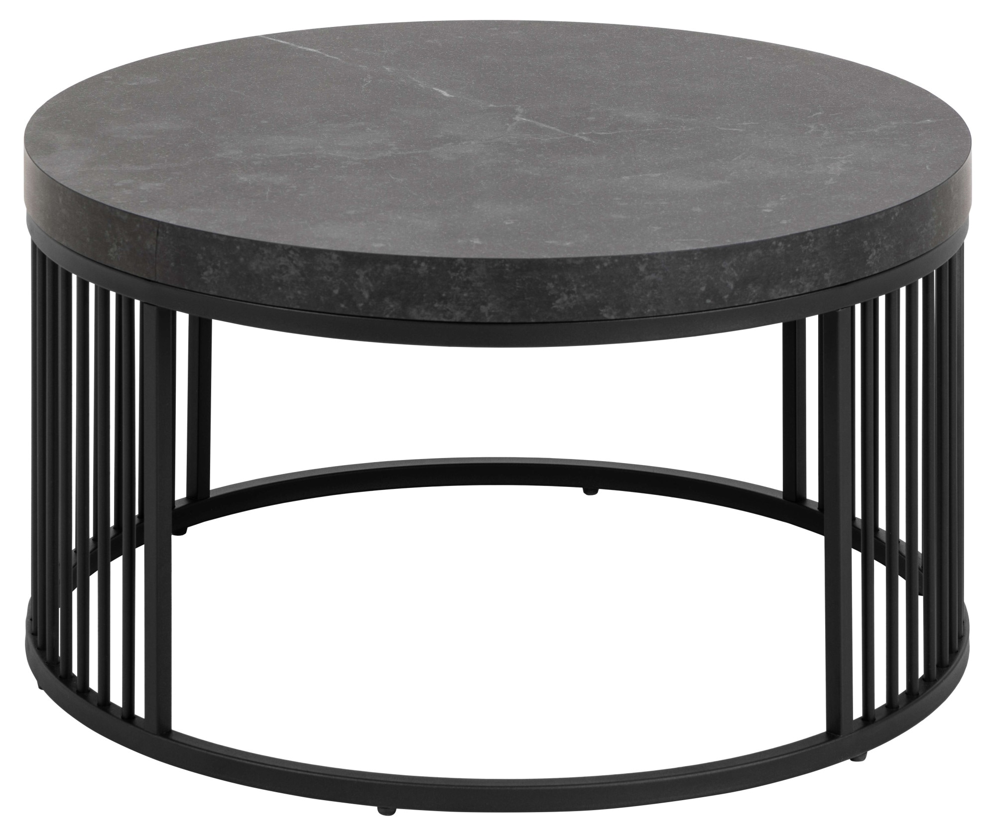 ACTONA GROUP Couchtisch »Strington« Rund Sofatisch,  Izmir matt schwarz rau Melamin, Ø65x35cm