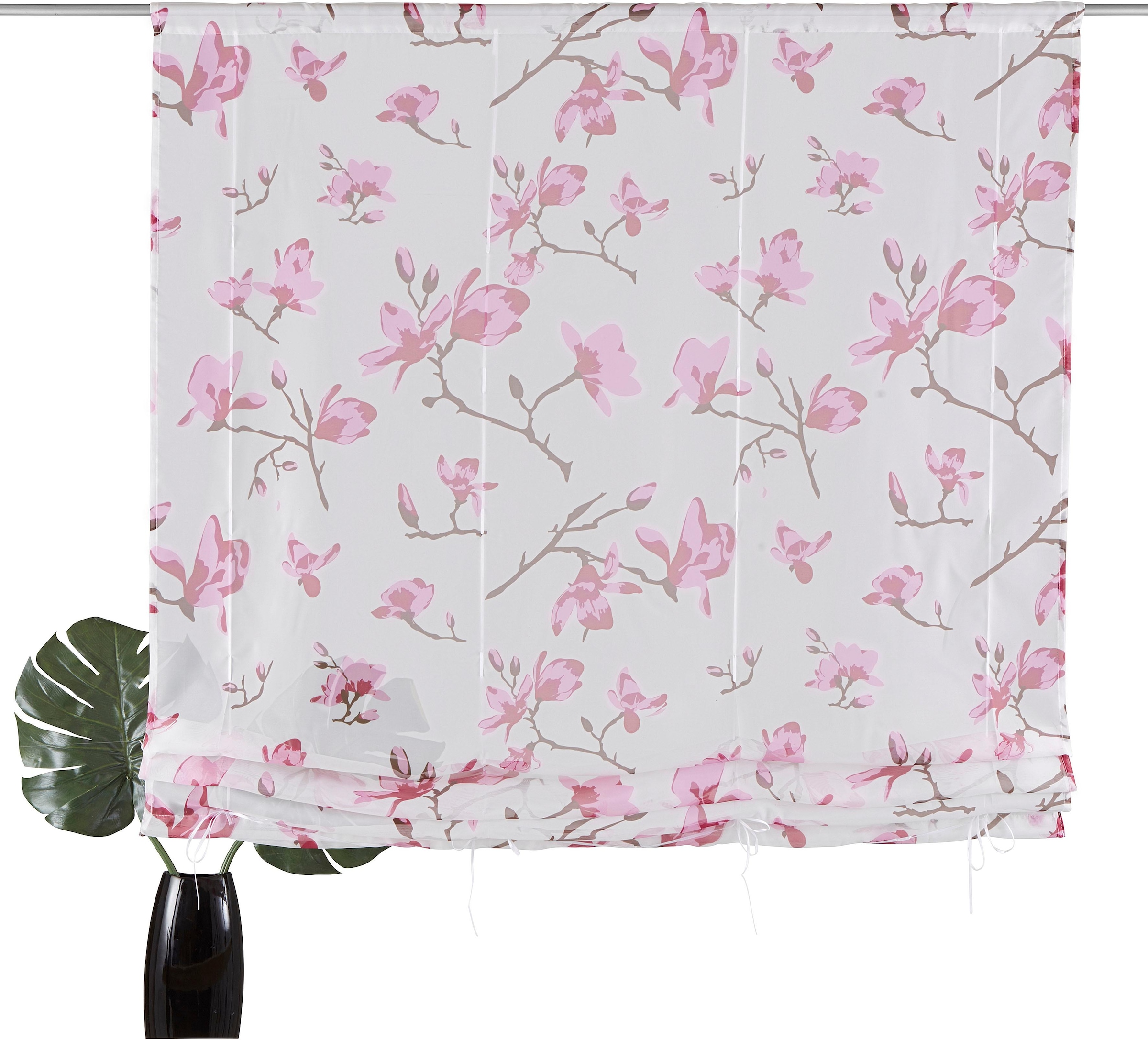 Stangendurchzug, bequem kaufen home Polyester mit Bändchenrollo Transparent, »Orchidee«, Voile, my