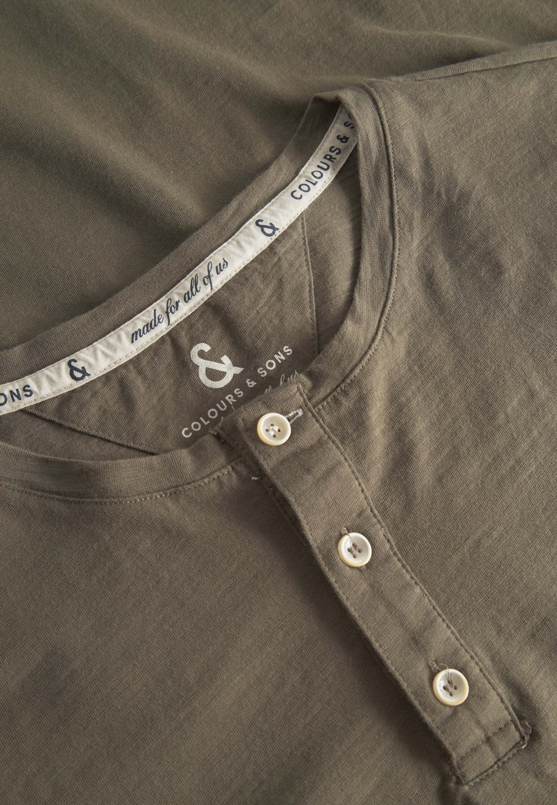 colours & sons Langarmshirt »colours & sons Langarmshirts Henley - Slub«