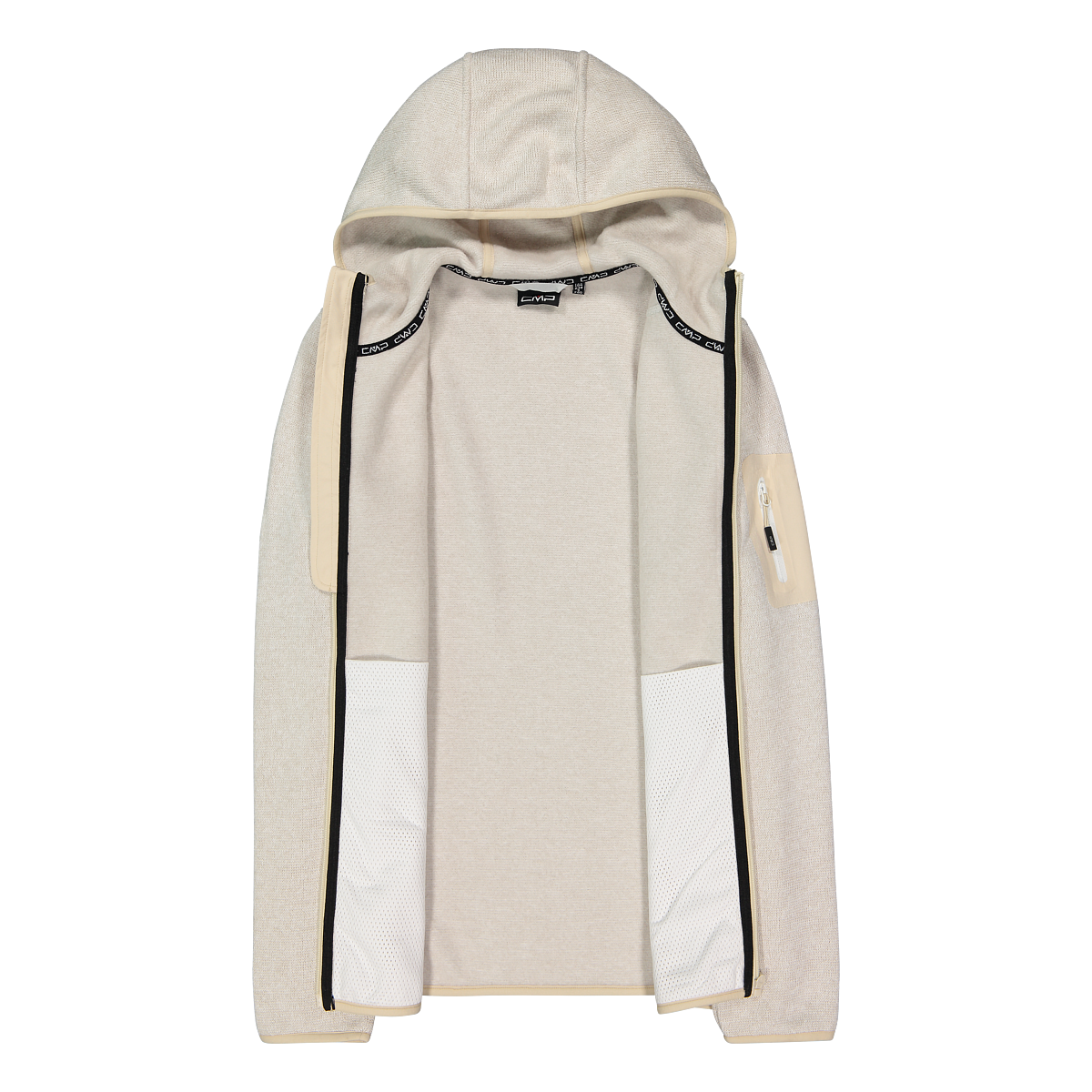 CMP Veste en laine polaire »KNITTED MELANGE HOODY WOMAN HOODY JACKET« mit Kapuze Ünbergangsjacke für Outdoor-Aktivitäten, mit Kapuze, atmungsaktiv