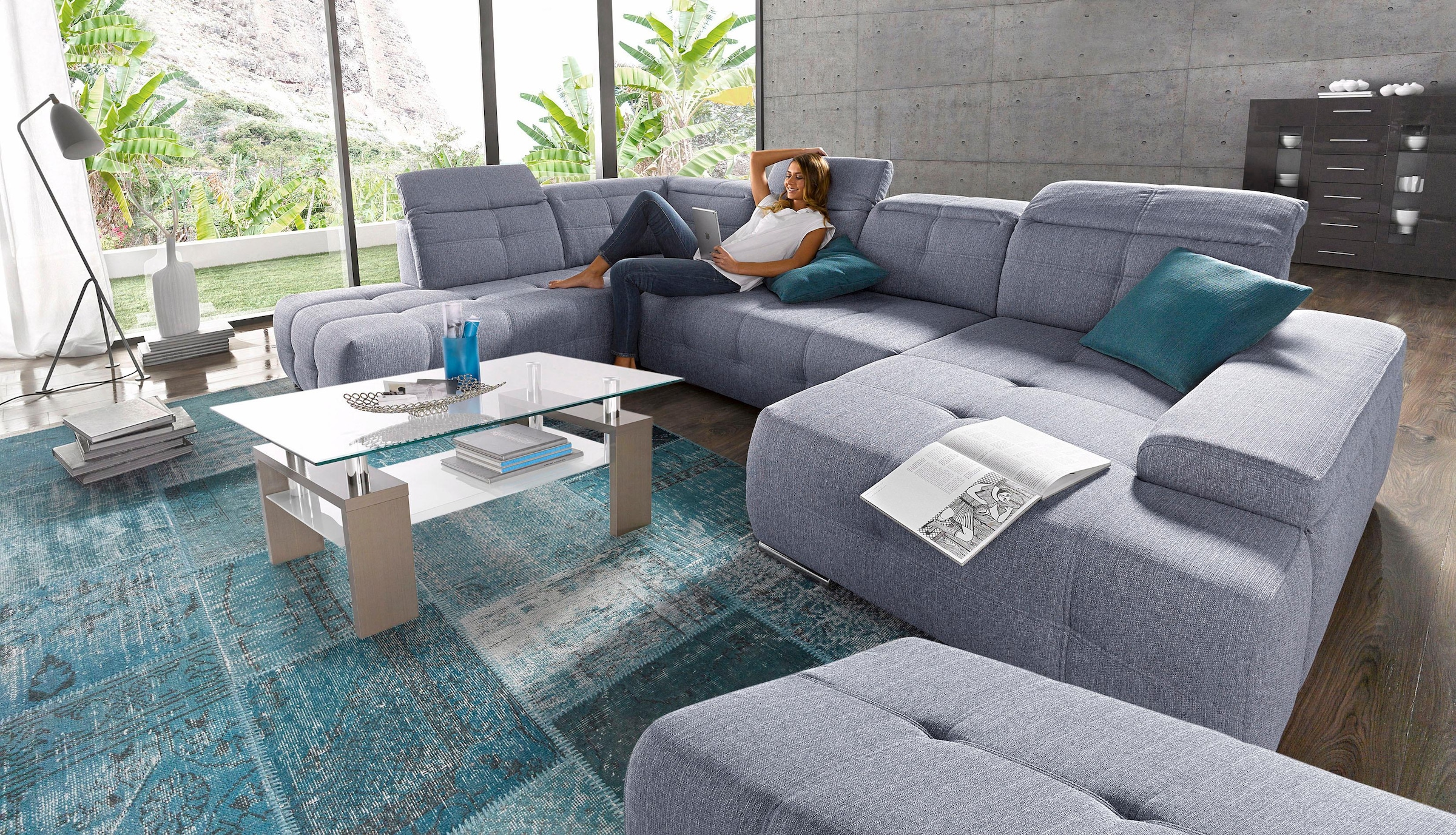 sit&more Paysage de salon »Mistral U-Form« wahlweise mit Bettfunktion, inklusive Kopfteilverstellung