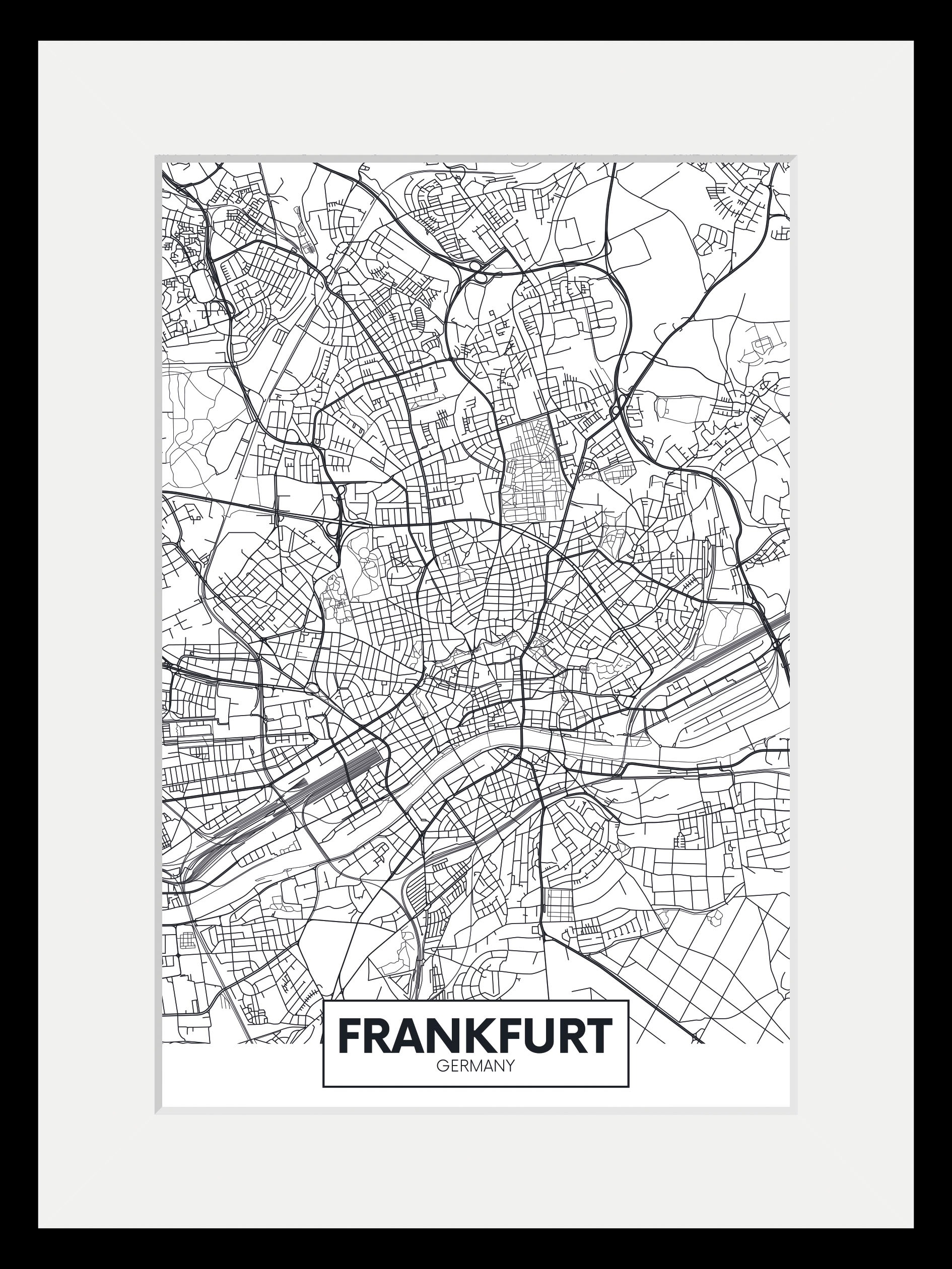 Image of queence Bild »Frankfurt Stadtkarte«, Städte, (1 St.) bei Ackermann Versand Schweiz