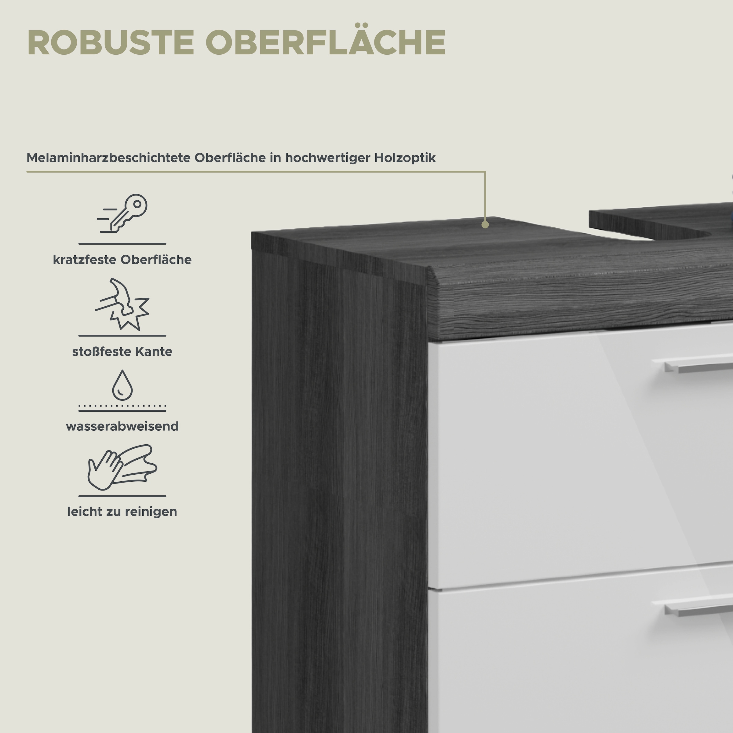 welltime Badmöbel-Set »Siena, 3 teilig, bestehend aus:« Set, TOPSELLER!, 3 Stk. tlg.