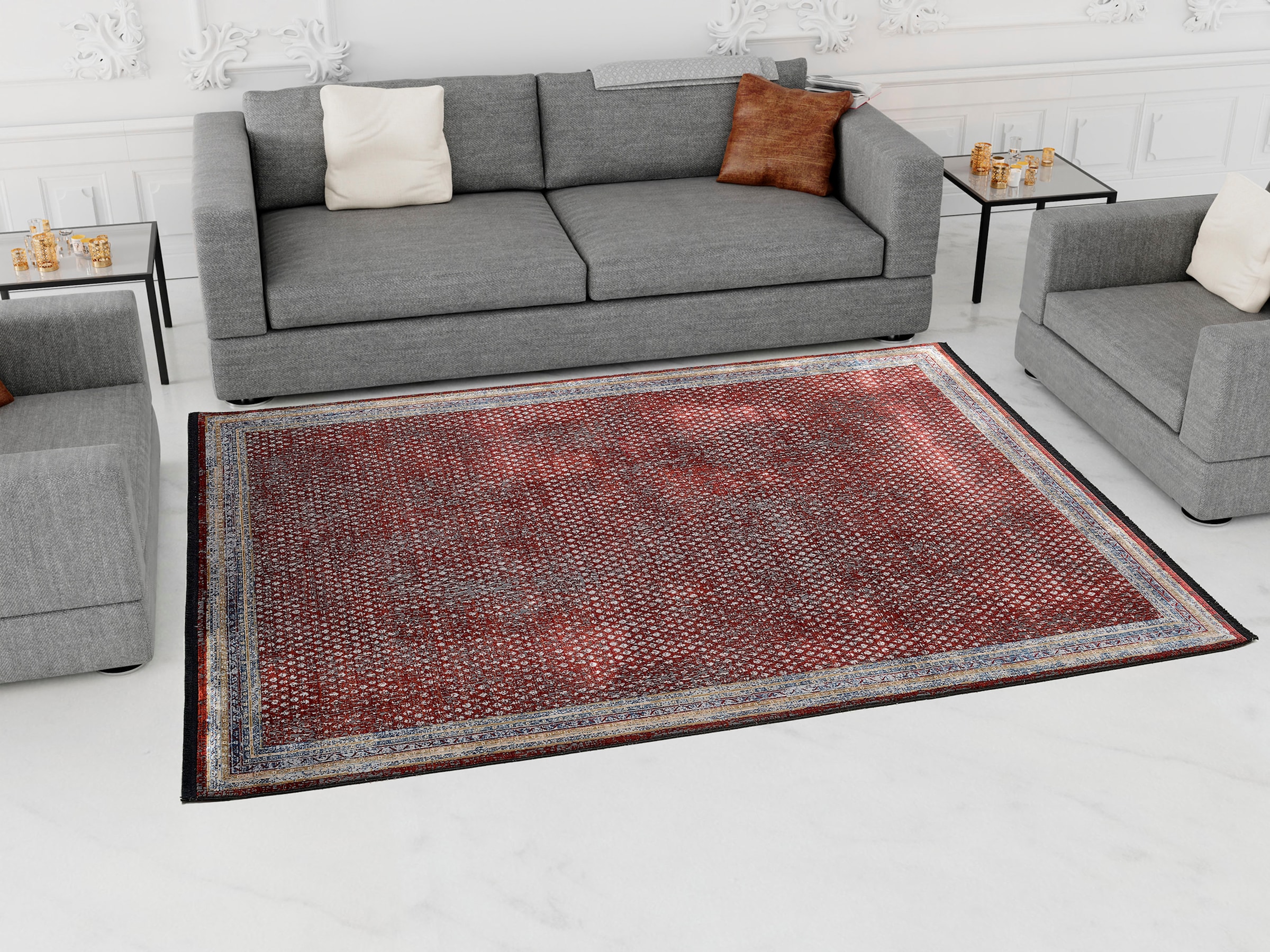 WK WOHNEN Teppich »POINTS« rechteckig 7 mm Höhe hochwertiger Materialmix mit seidigem Glanz