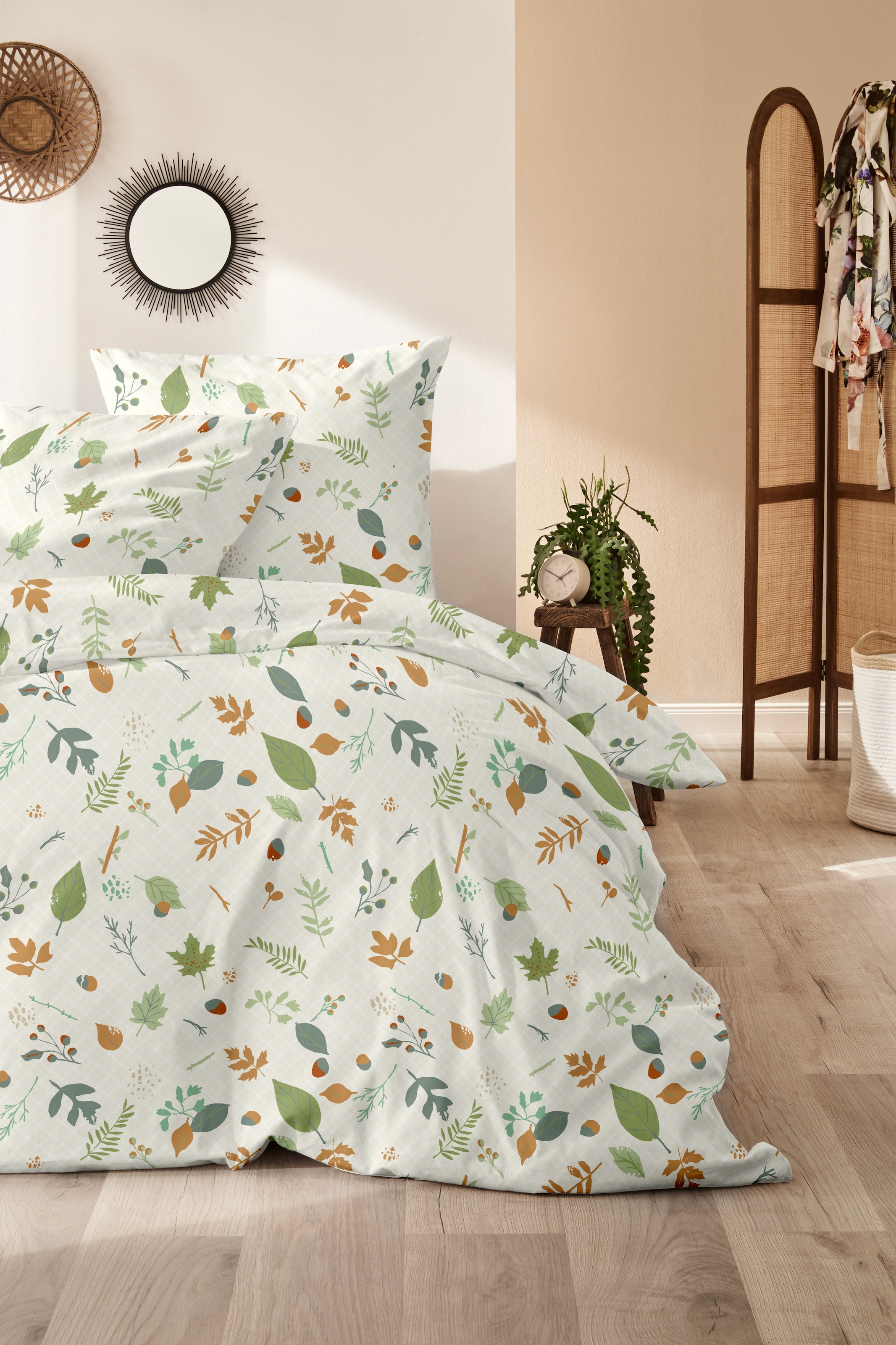 Primera Linge de lit »Biber-Bettwäsche Branches« 2 cuis tlg. mit floralen Motiven