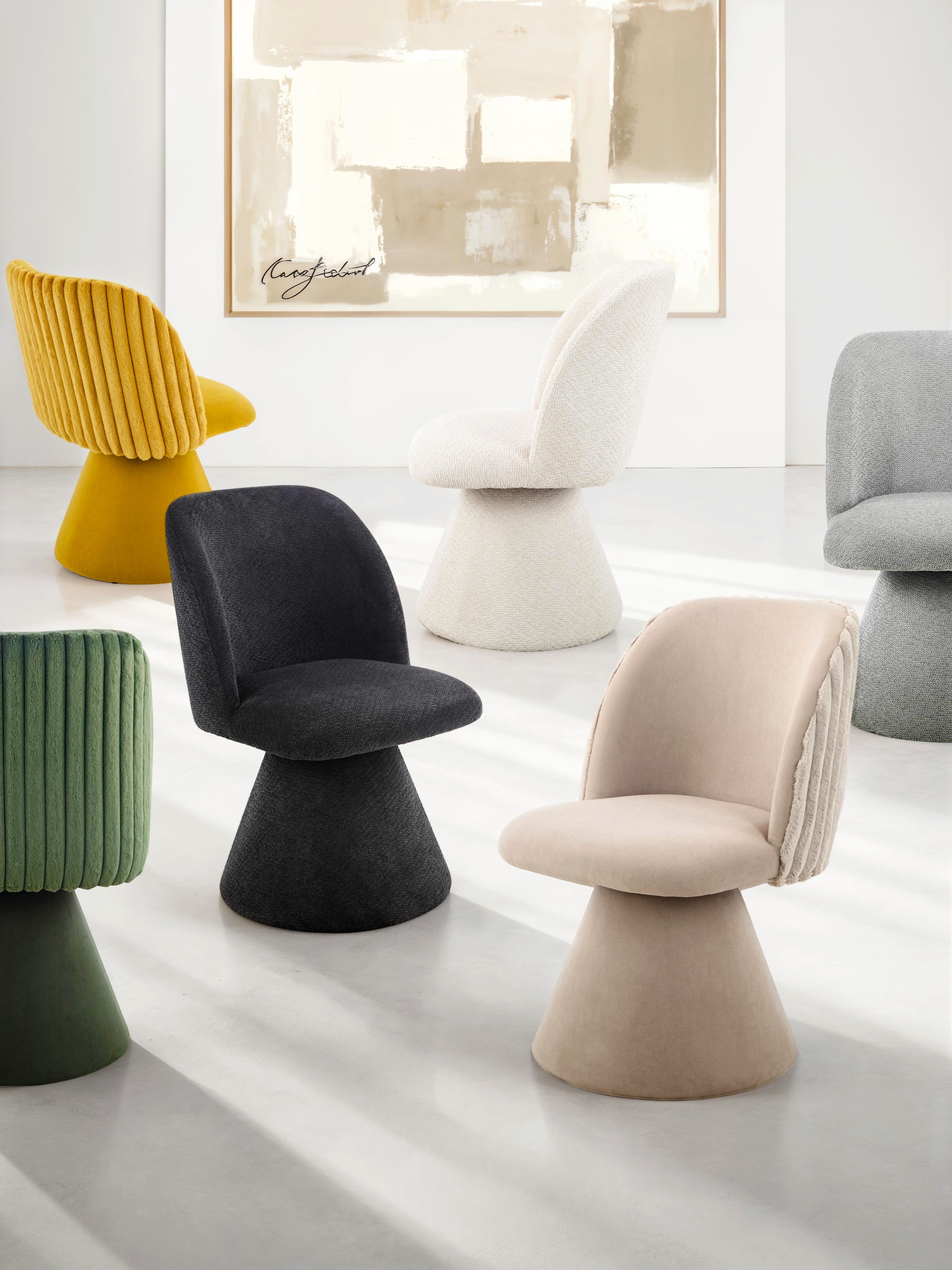 HELA Chaise de salle à manger »BARI II Drehstuhl« (Ensemble) 1 cuisPivotant à 360°, pied rembourré, tissu tissé, rembourrage ferme