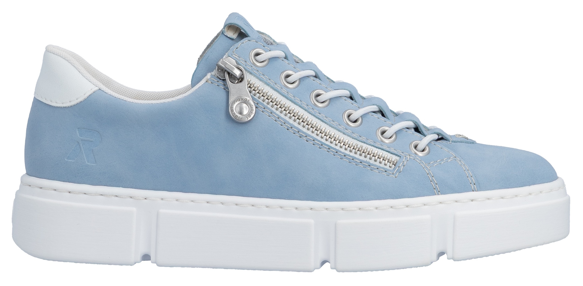 Rieker Slip-On Sneaker  mit Reissverschluss aussen, Freizeitschuh, Halbschuh, Schlupfschuh