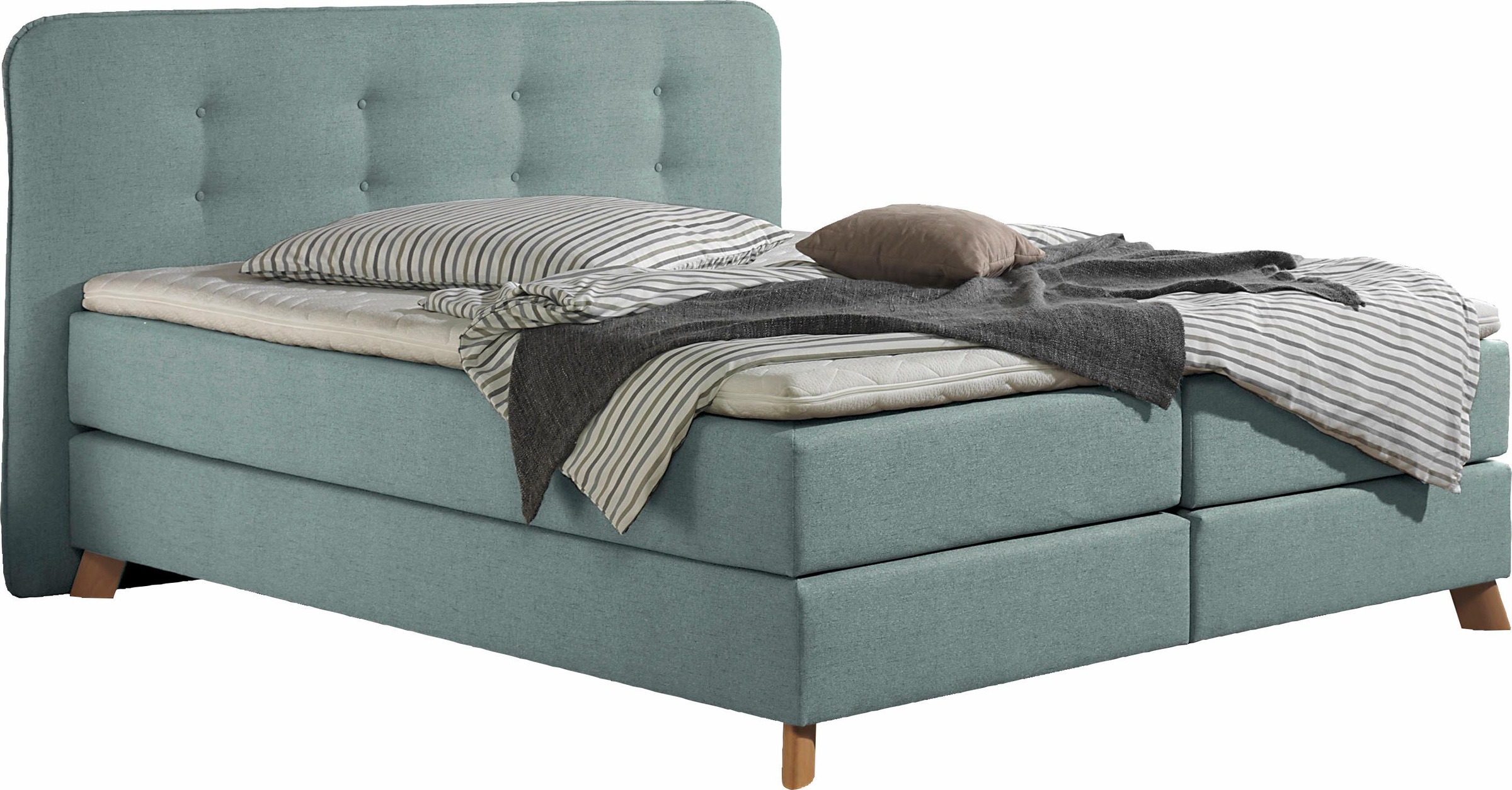 Home affaire Boxspringbett »Cecina« in 5 Breiten, 3 Ausführungen, 2 Härtegrade, Knopfheftung, Topper