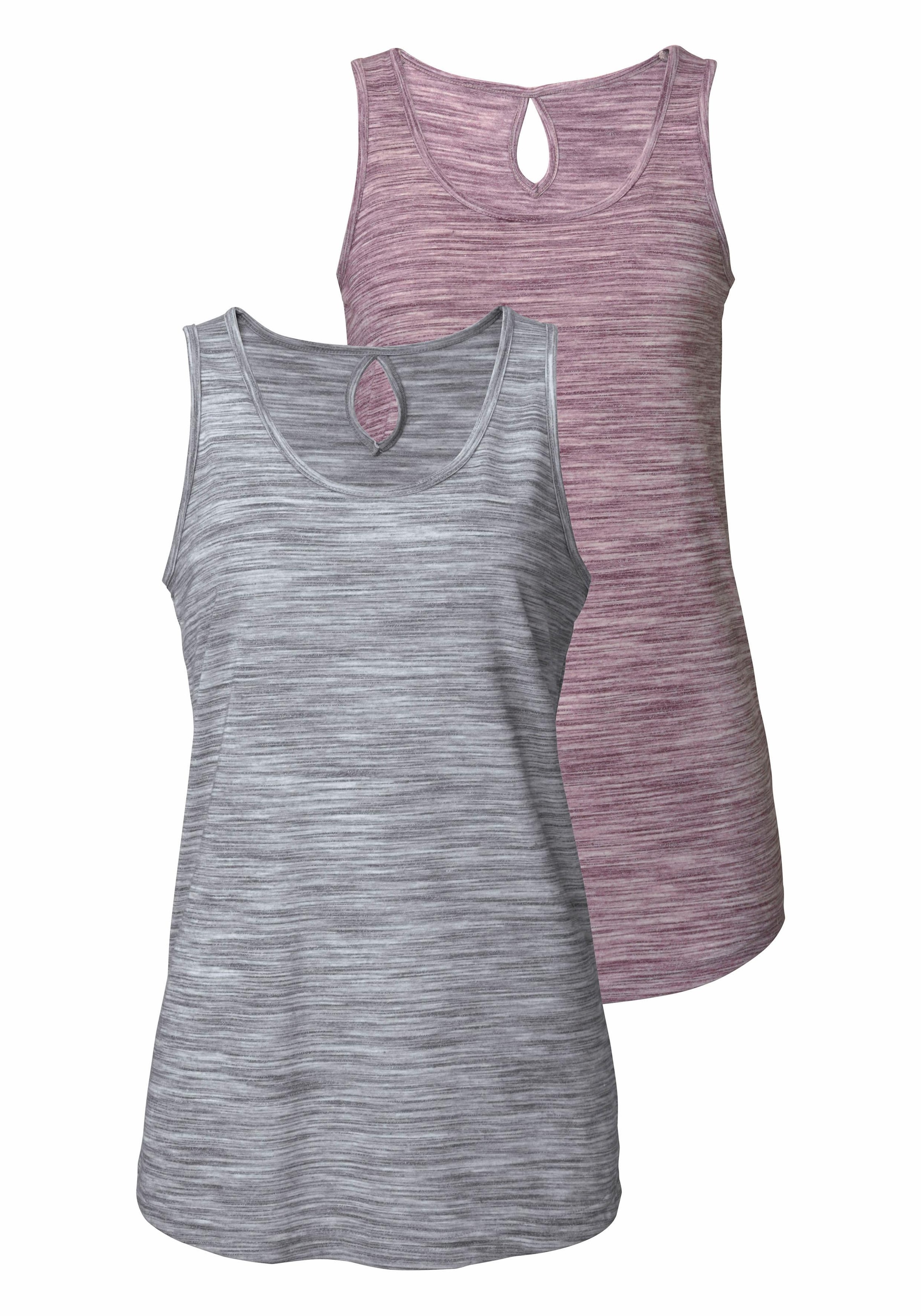 Beachtime Tanktop, (2er-Pack), mit kleinem Cut-Out im Nacken