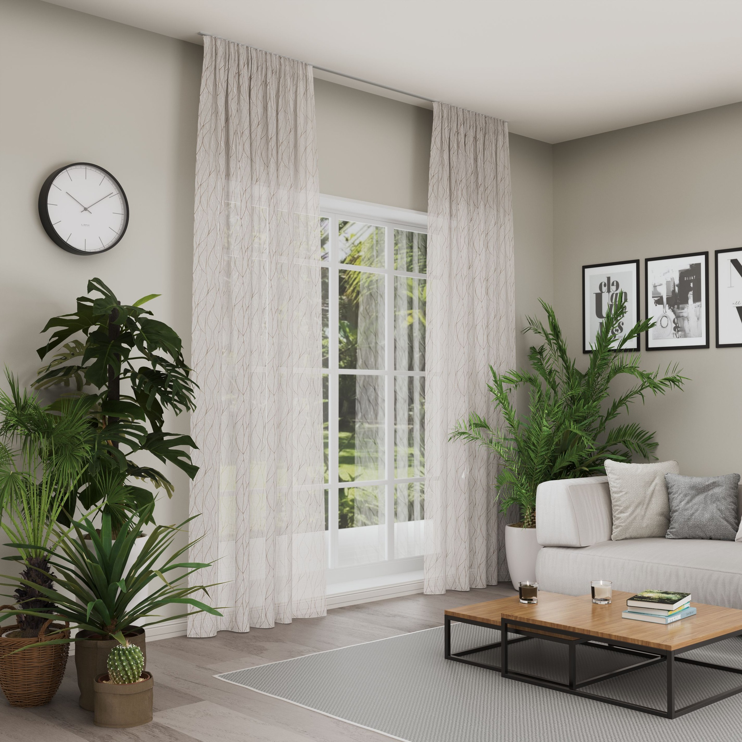Neutex for you! Rideau »LISKA« Bande multifonctionnelle 1 cuis tlg. Imprimé moderne style scandinave