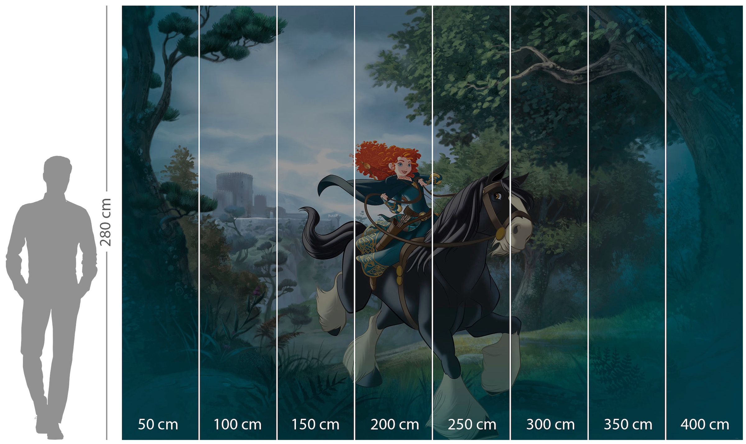 Komar Papier peint intissé »Digitaldruck Vlies -  Merida Riding - Grösse 400 x 280 cm« imprimé Kinderzimmer
