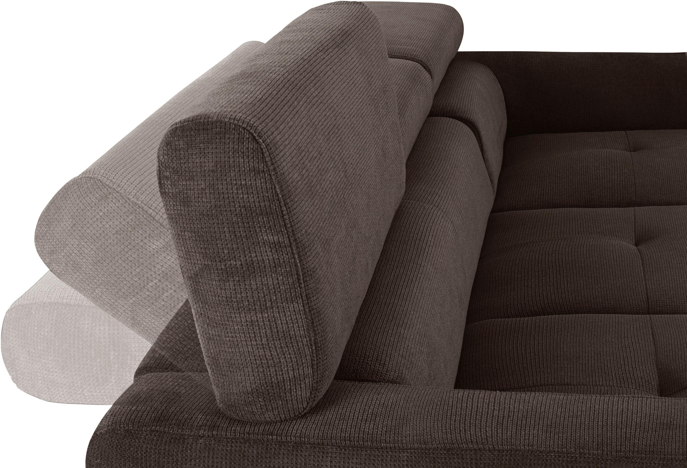 COTTA Ecksofa »Sammy L-Form«, inklusive Kopfteilverstellung, wahlweise mit Bettfunktion