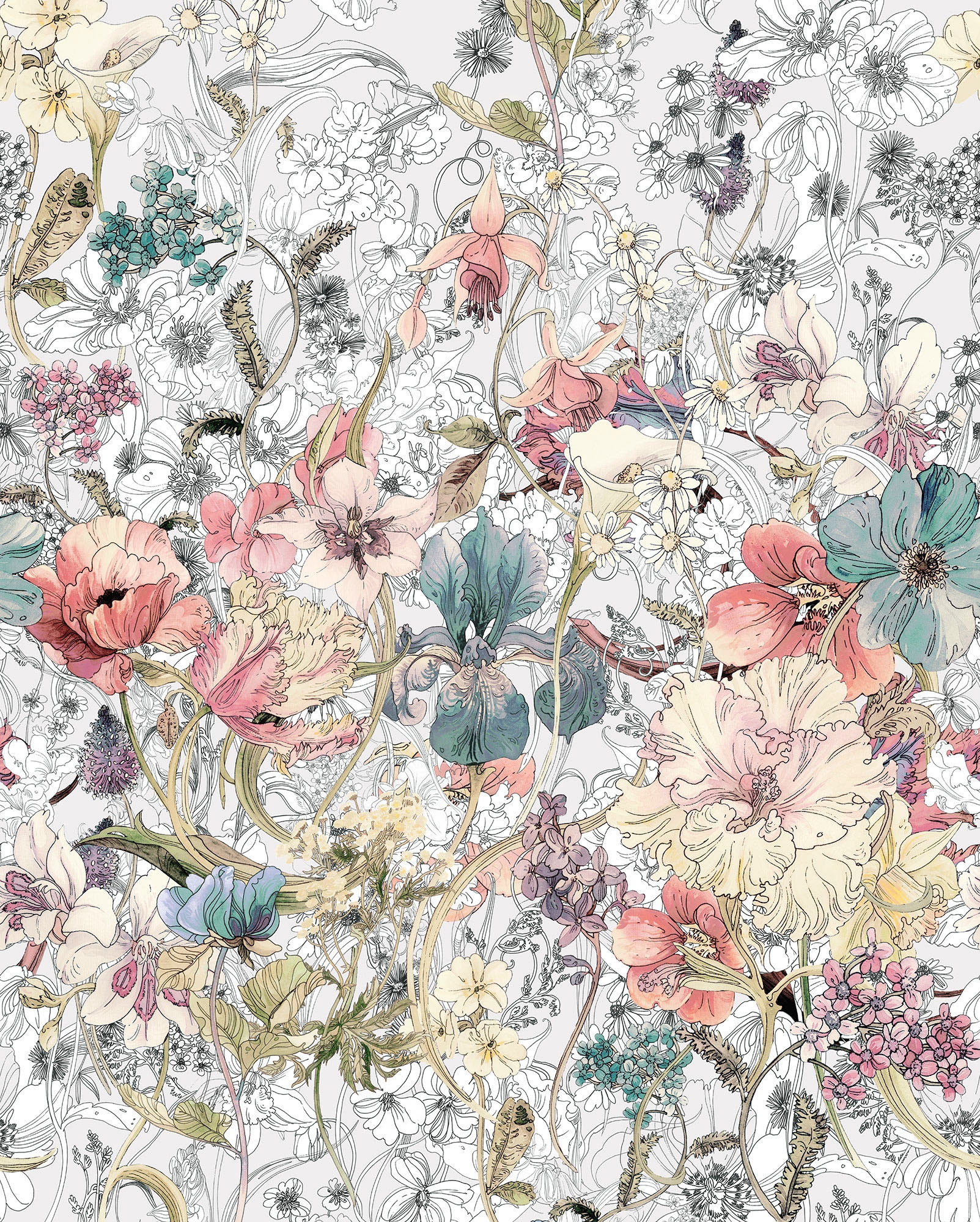 Image of Komar Vliestapete "Digitaldruck Vlies - Magic Meadow - Grösse 200 x 250 cm" bedruckt glatt Wohnzimmer, Schlafzimmer