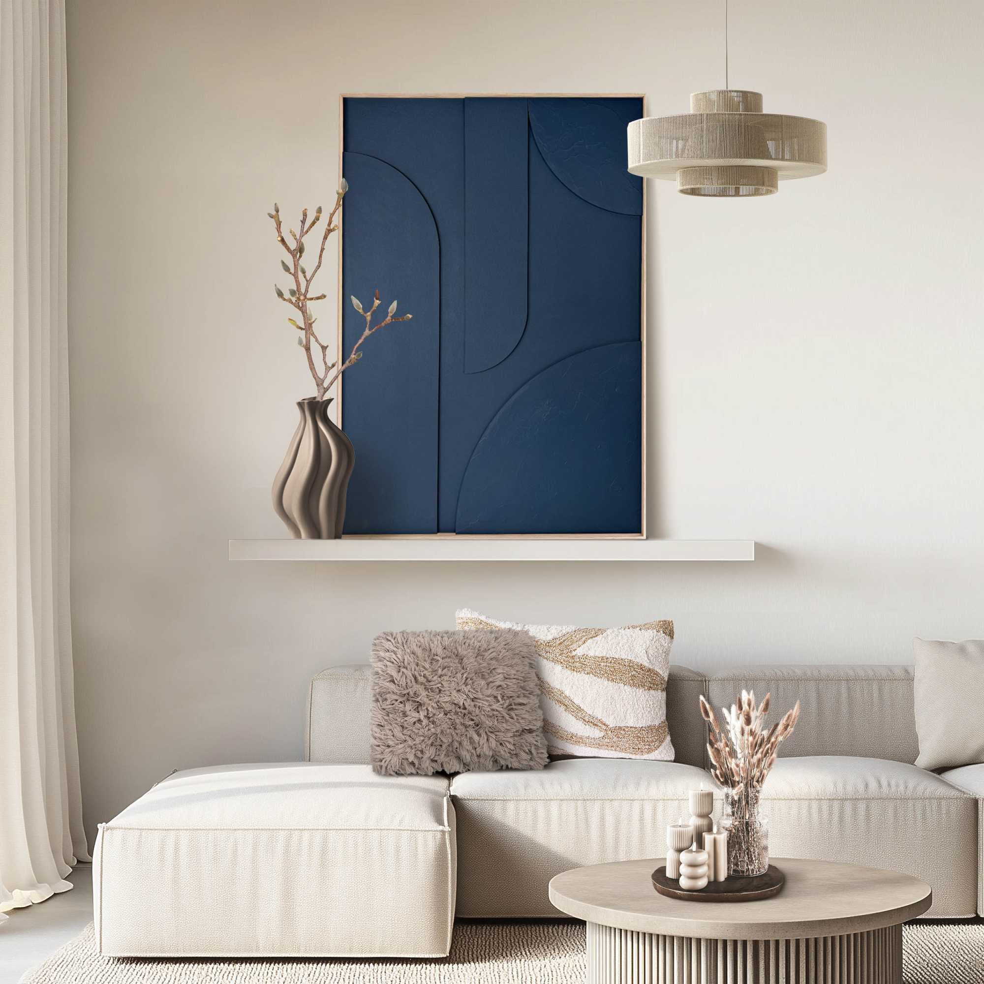 Image of Reinders XXL-Wandbild "Saturn - blue" 1 Stk. tlg. Wohnzimmer - Blau - MDF,Pflaster - Abstrakt - 70x100 cm