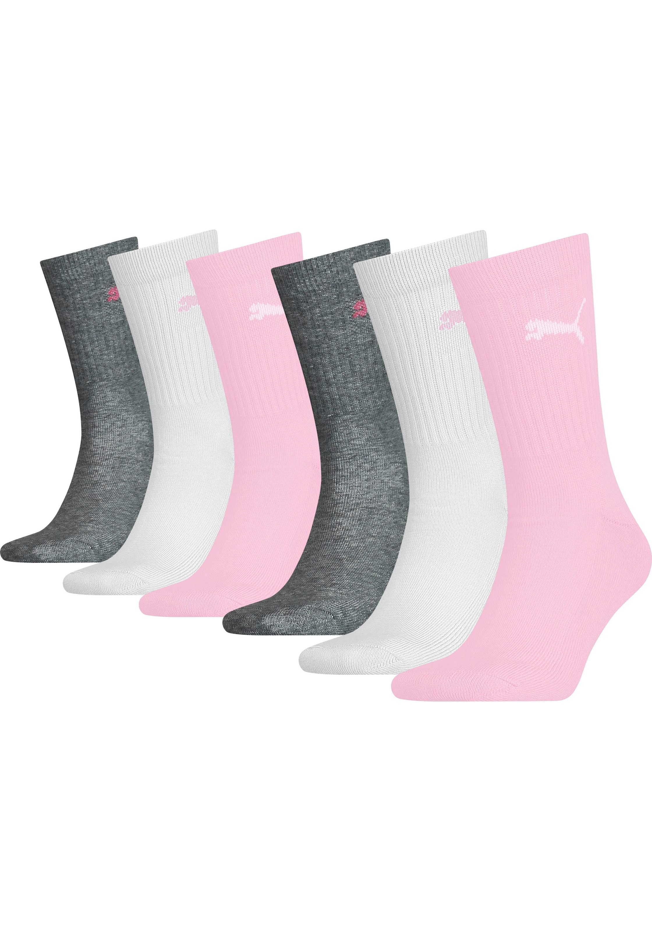 Image of PUMA Socken "PUMA JUNIOR CREW SOCK 6P ECOM" 6 Paar, 6 Stk. tlg. gepolsterte Sohle für zusätzlichen Komfort