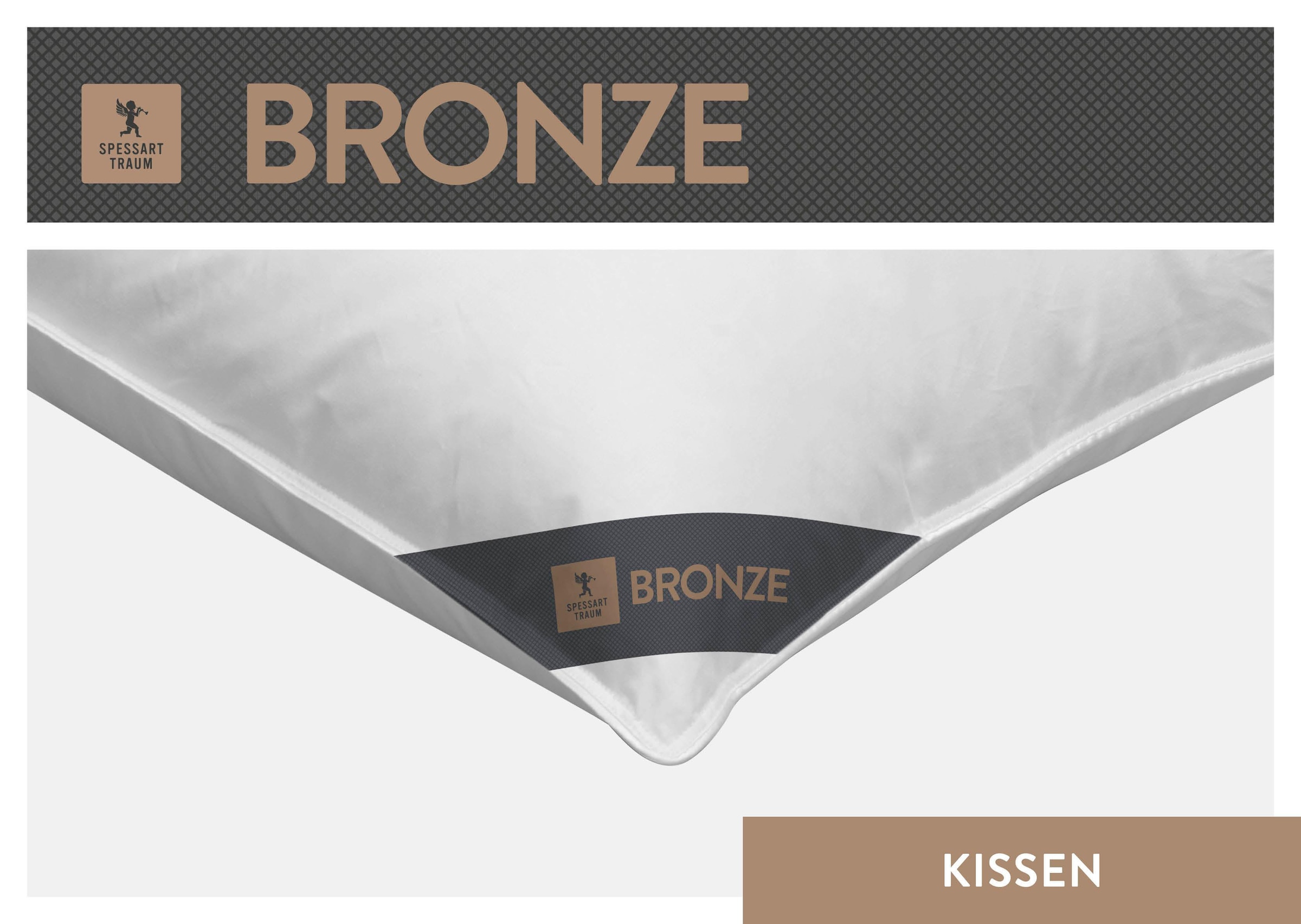SPESSARTTRAUM 3-Kammer-Kopfkissen »Bronze« Füllung: Aussen: 90% Daunen,10% Federn; Innen: 100% Federn 1 Stk. tlg. hergestellt in Deutschland, allergikerfreundlich