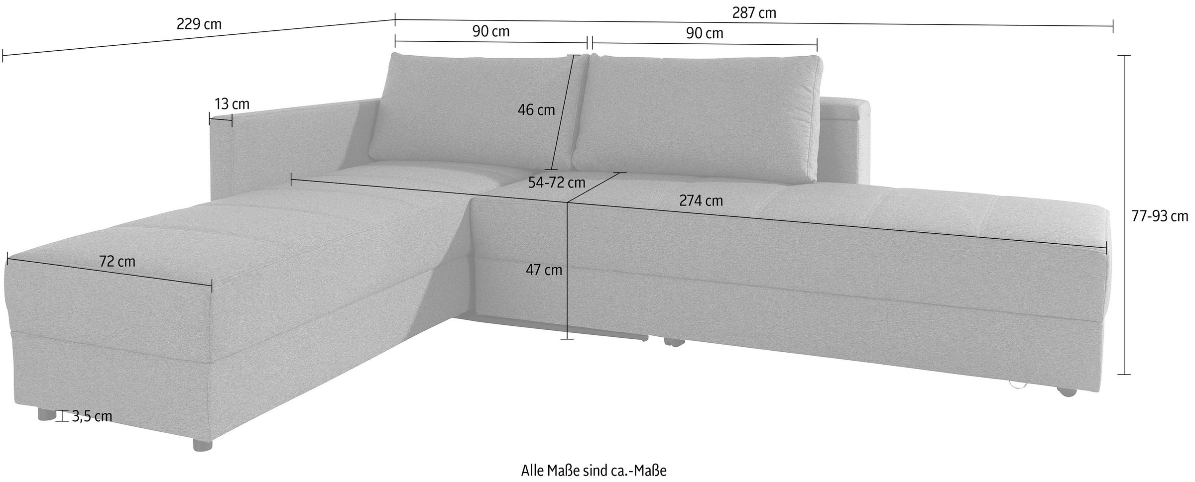 LOOKS by Wolfgang Joop Ecksofa »LooksIII L-Form« durch Drehfunktion zum Bett wandelbar, inklusive Staufach