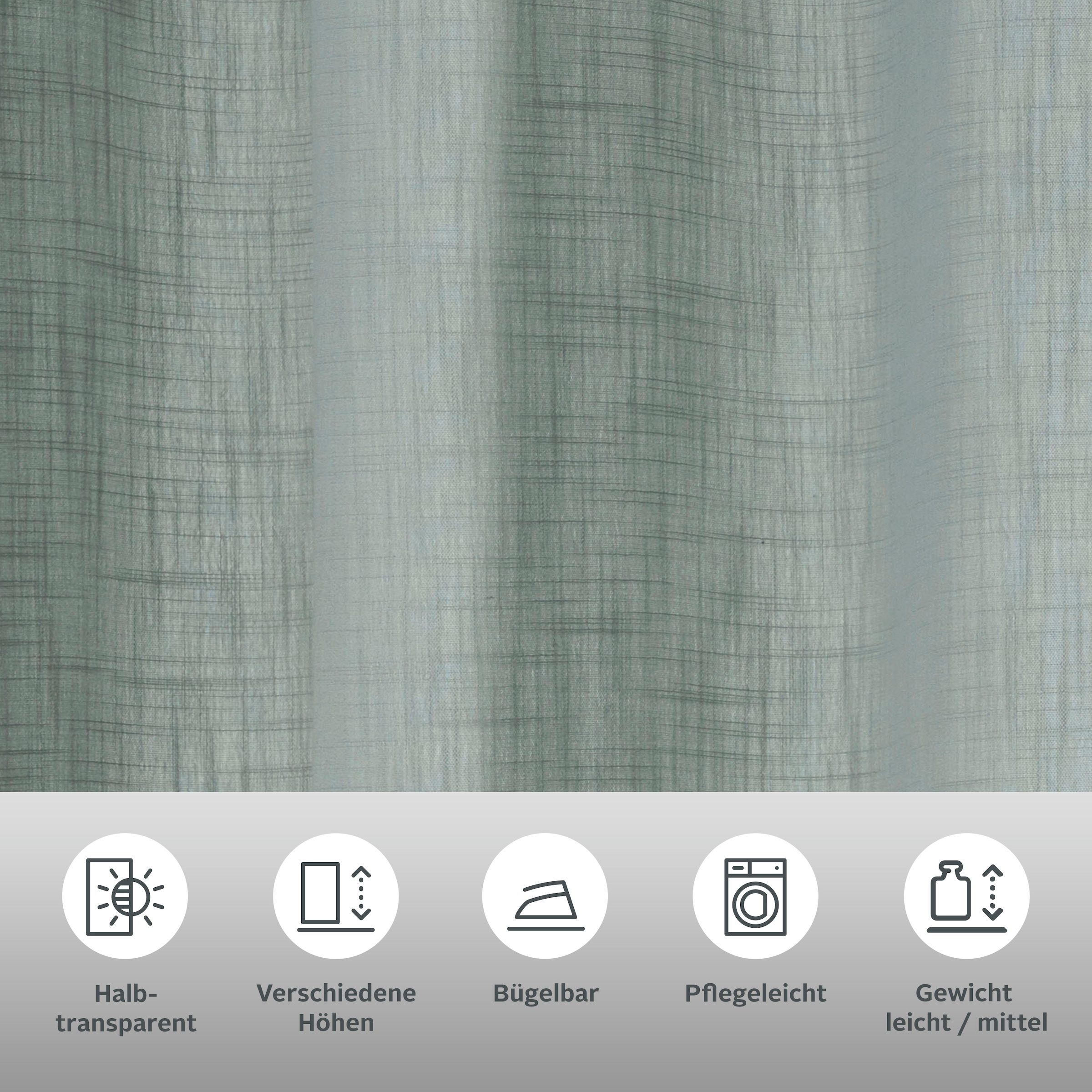 Home affaire Collection Vorhang »Linsdorf« Ösen 1 Stk. tlg. Leinenstruktur, halbtransparent