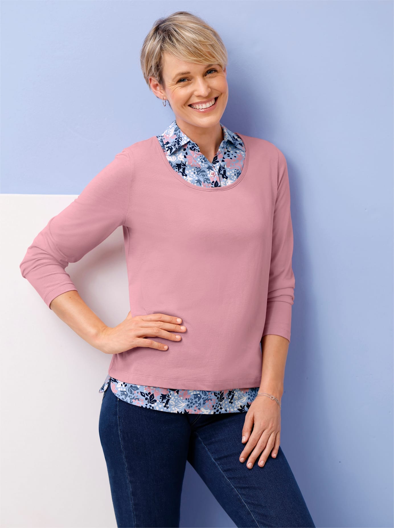 Image of Classic Basics 2-in-1-Langarmshirt "2-in-1-Shirt" 1