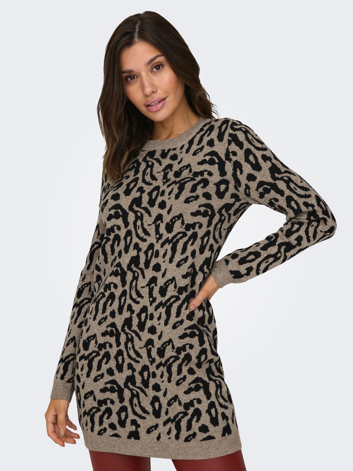 ONLY Strickkleid »ONLJENNI LS ANIMAL DRESS EX KNT«