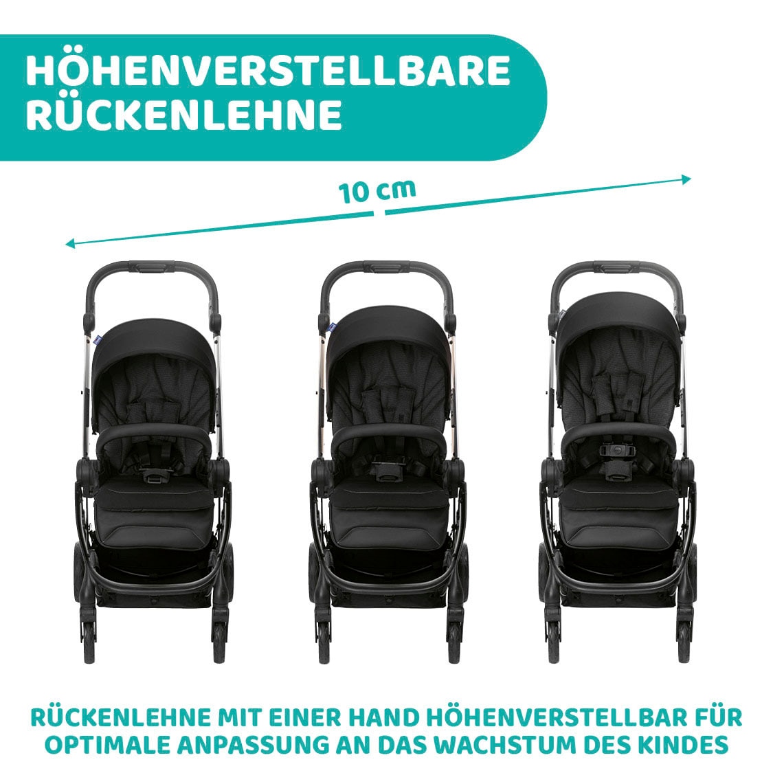 Chicco Kombi-Kinderwagen »Kinderwagen One4ever, pirate black«, mit zwei Sitzen