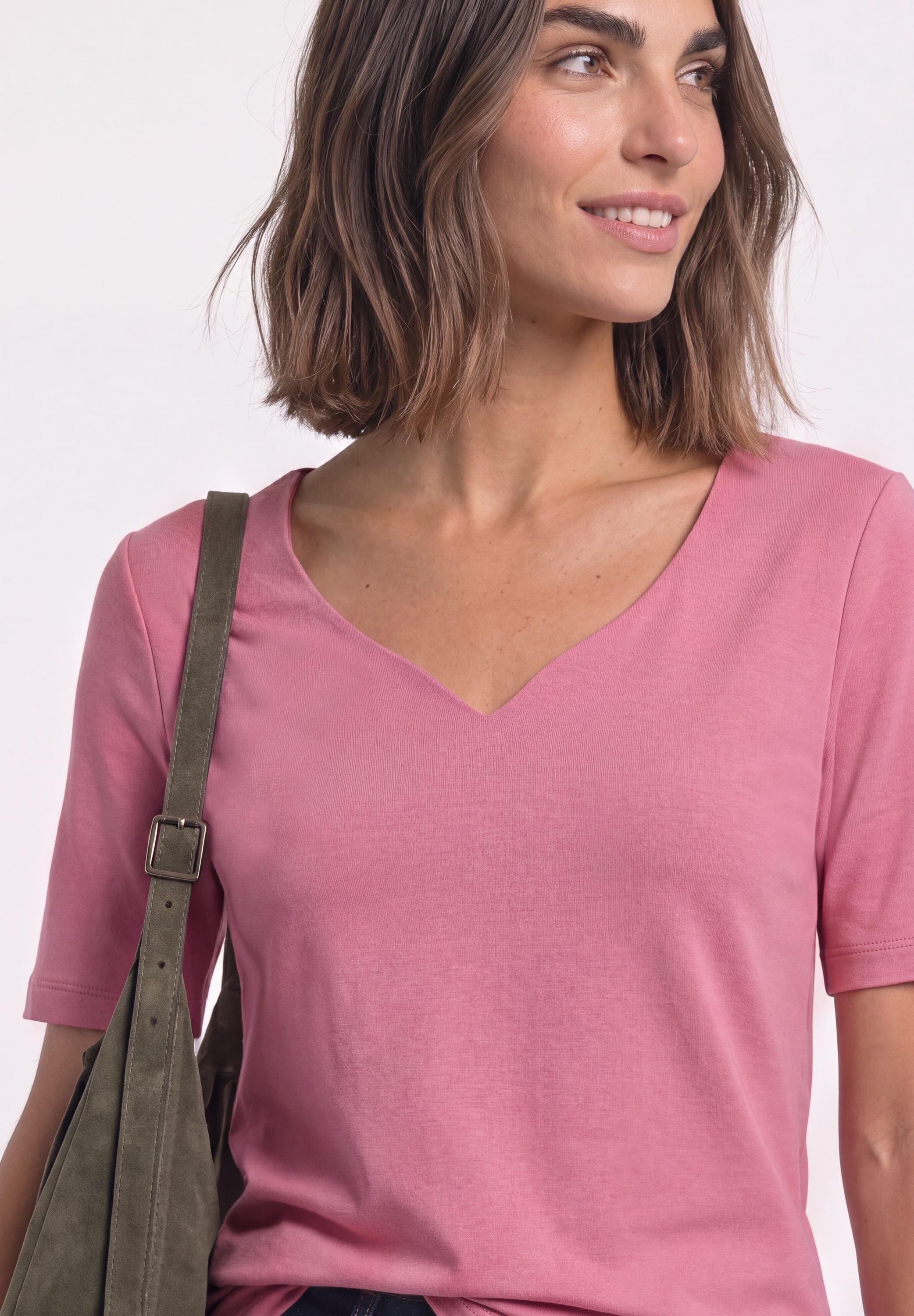 STREET ONE T-shirt »Style Ada« T-shirt d'été avec encolure en cœur