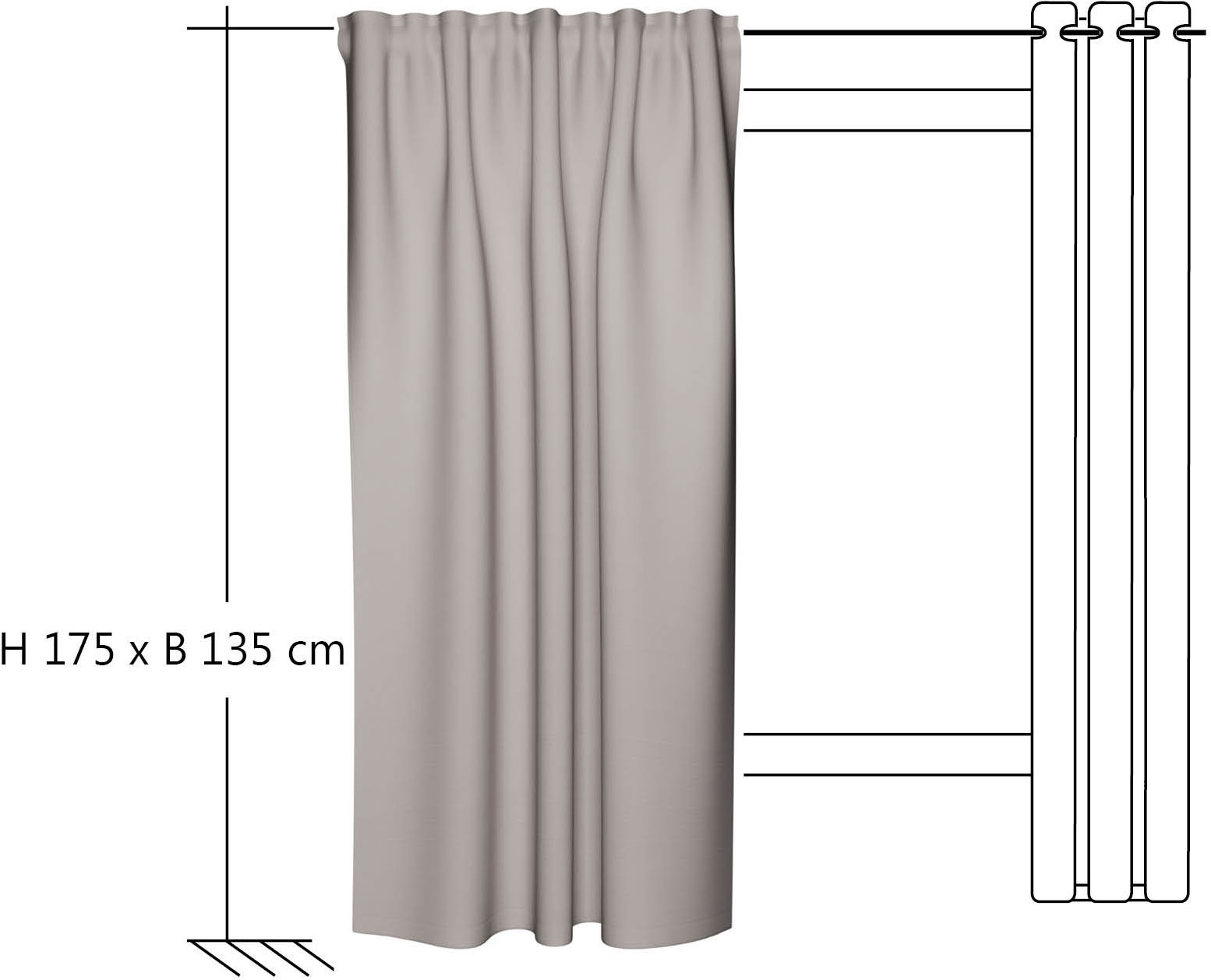 HOMING Rideau »Merle« Boucles cachées 1 cuis tlg. écharpe finie