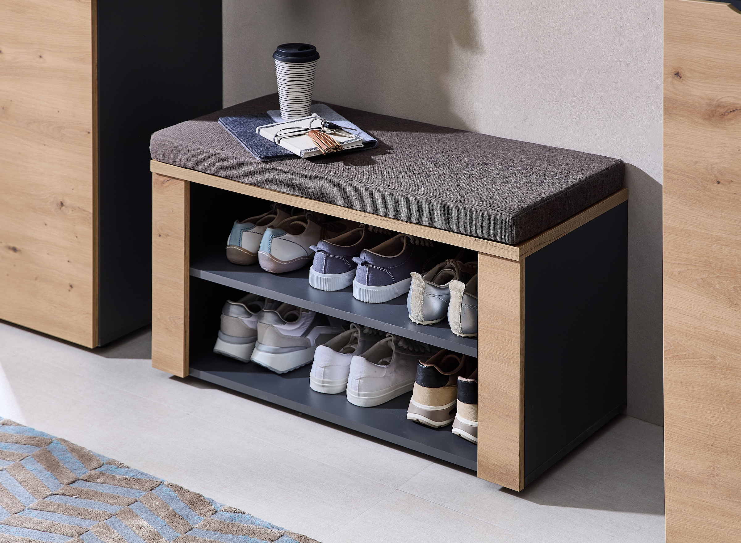 GOODproduct Banc »Fargo Sitzbank, 80/48/38 (B/H/T cm)« 1 cuis tlg. 1 Boden, Sitzkissen