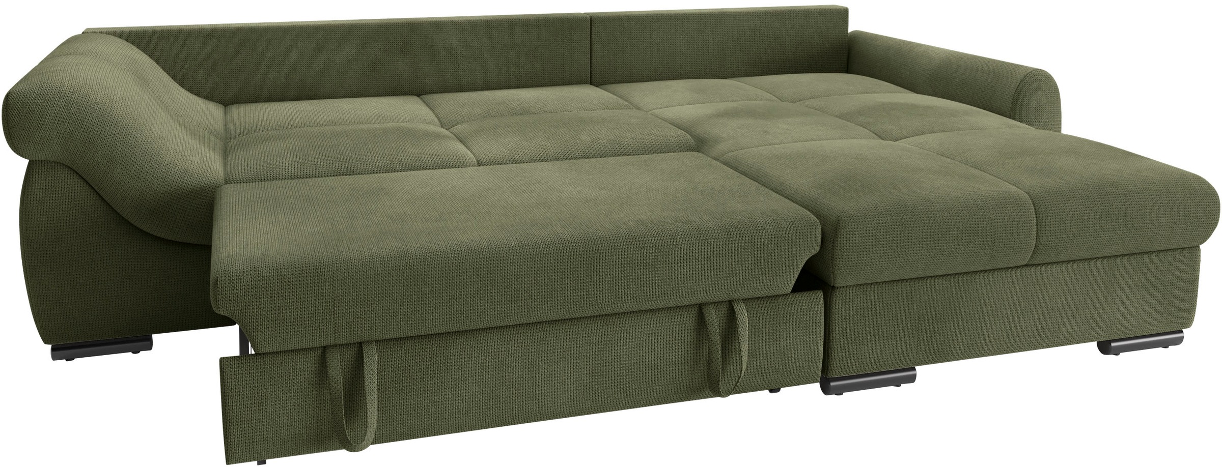 Mr. Couch Ecksofa »Livorno L-Form«, inkl. Hochschläfer-Bettauszug, XL-Bettkasten weiss beschichtet