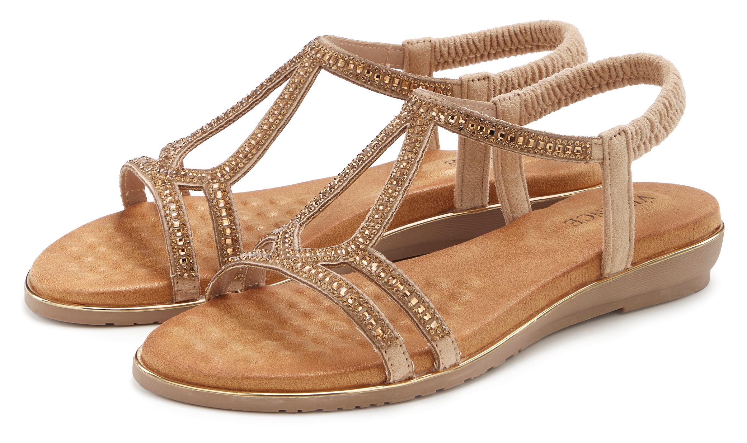 Image of Vivance Sandale "Sandalette, Sommerschuh," mit eleganter Glitzer-Verzierung und elastischen Riemchen