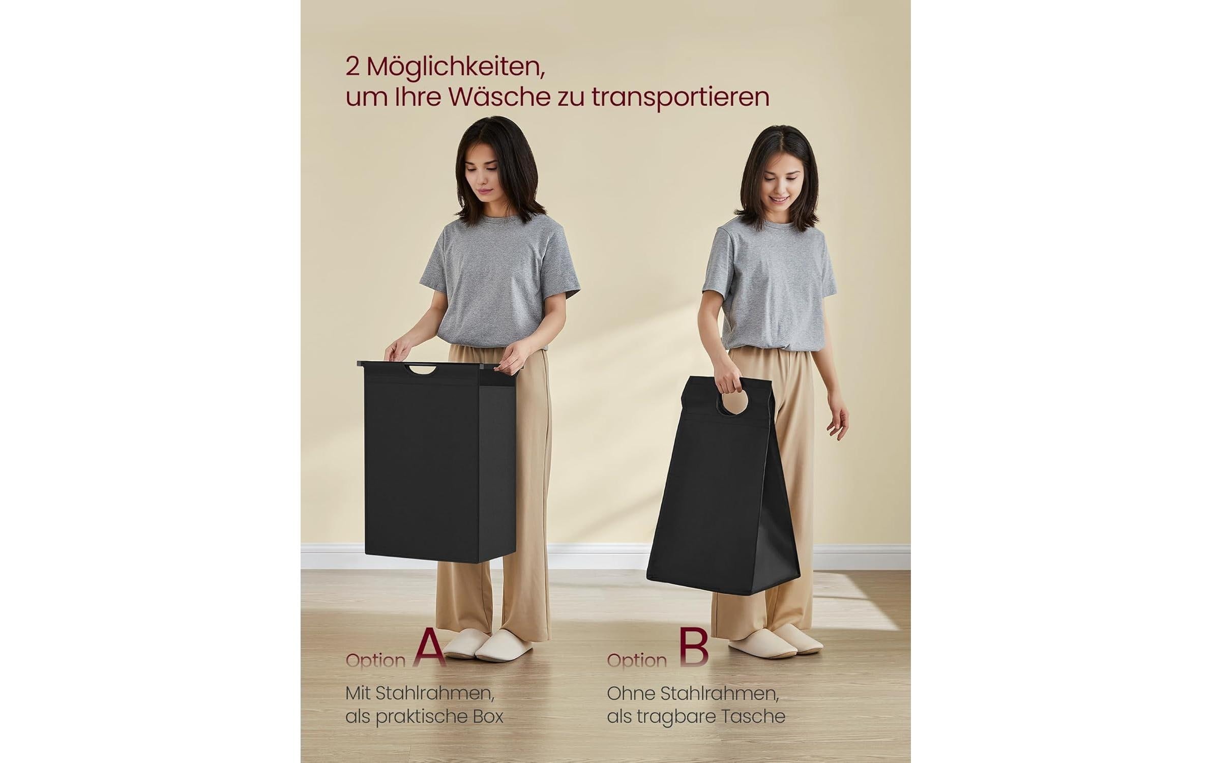 VASAGLE Wäschekorb »mit 2 Regalen 65 l«