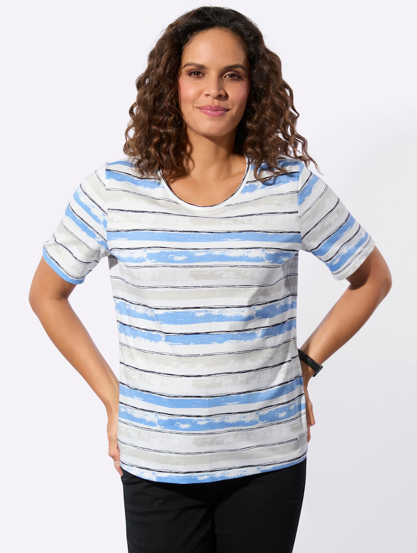 Image of Casual Looks Kurzarmshirt "Ringelshirt" 1 tlg.