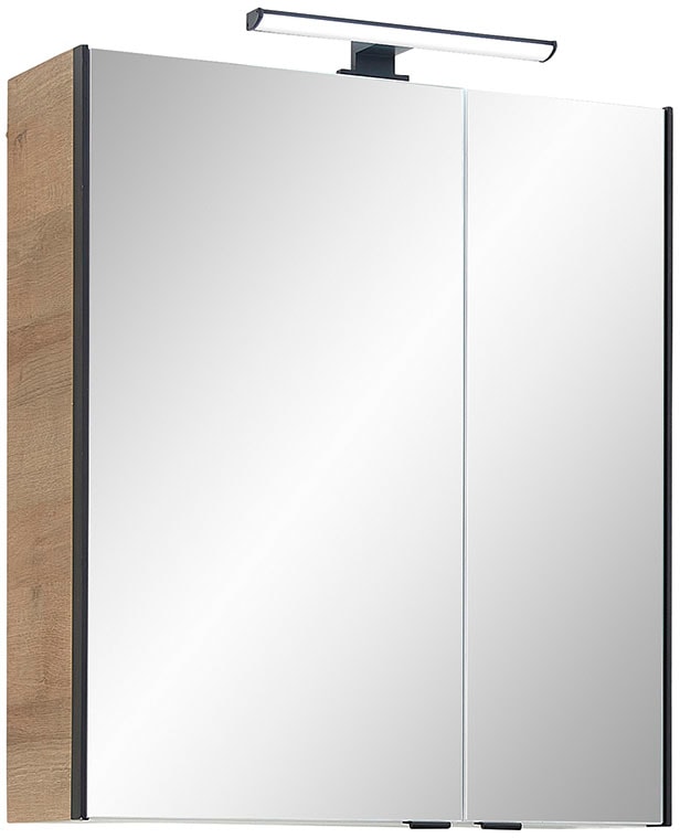 Saphir Ensemble de meubles de salle de bain »Quickset 395 2-teilig, Keramik-Aufsatzbecken mit LED-Spiegelschrank« 4 cuis tlg.