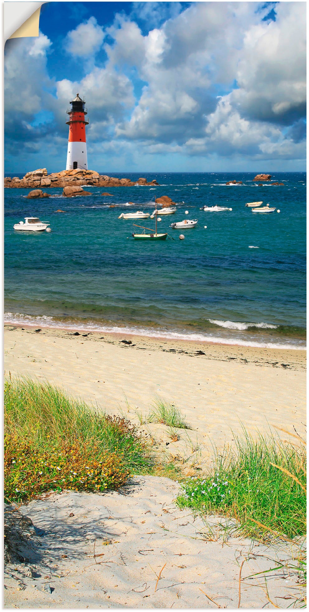 Image of Artland Wandbild »Blick von den Dünen«, Küste, (1 St.), in vielen Grössen & Produktarten -Leinwandbild, Poster, Wandaufkleber / Wandtattoo auch für Badezimmer geeignet bei Ackermann Versand Schweiz