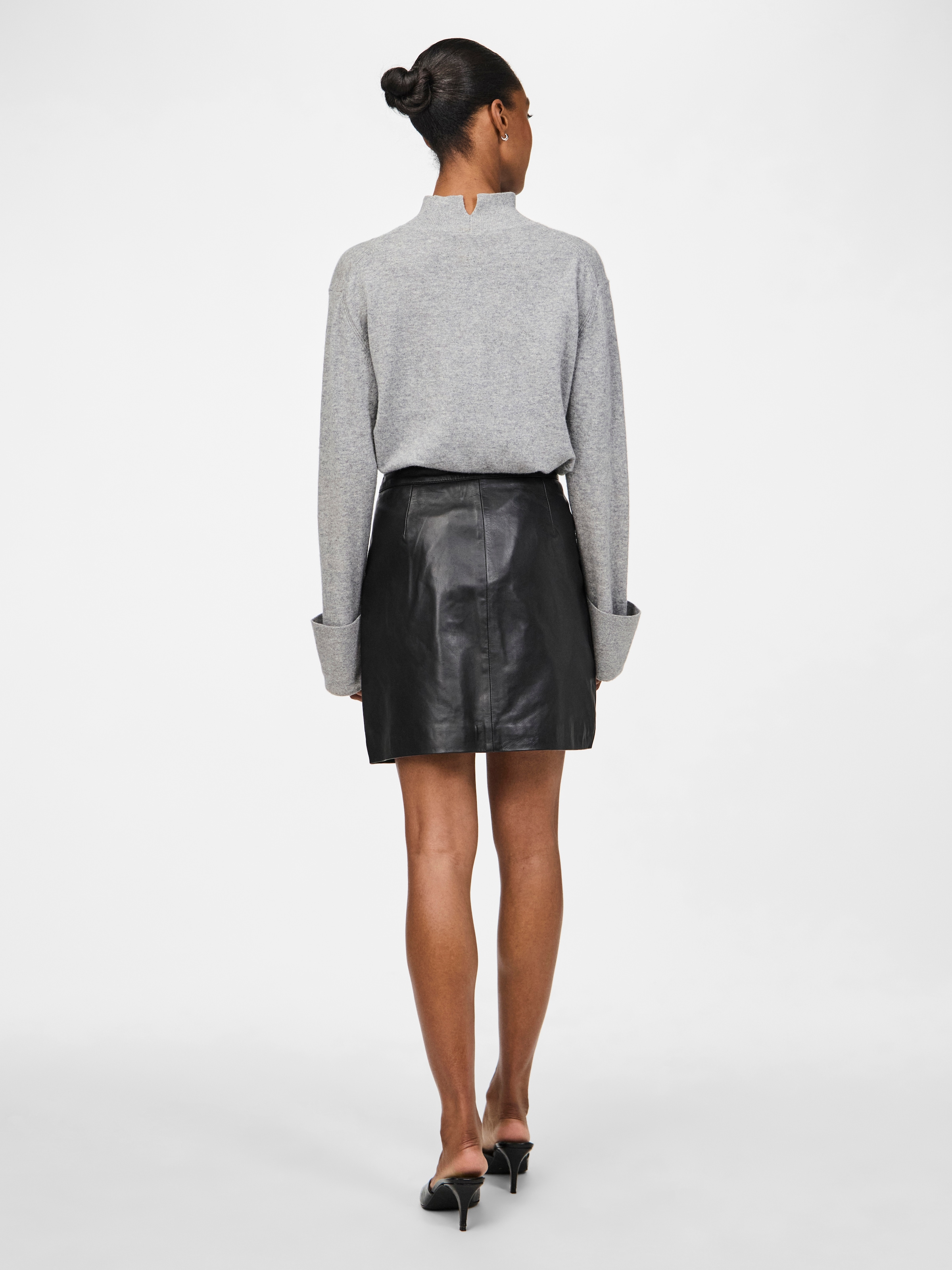Y.A.S Lederrock »YASLYMA HMW LEATHER SKIRT NOOS«