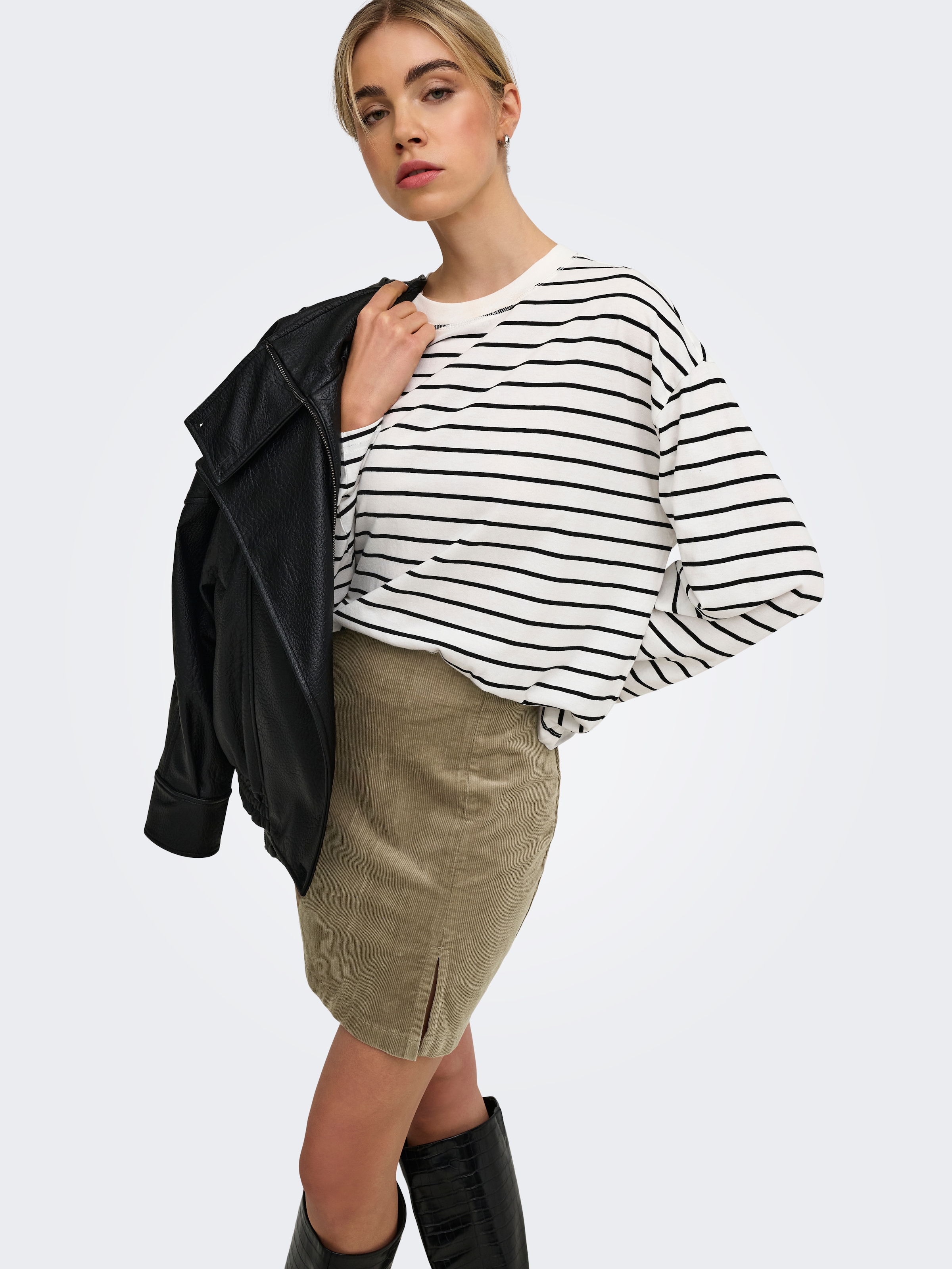 ONLY Cordrock »ONLFLORA HW CORD SHORT SLIT SKIRT PNT« Baumwollmischung