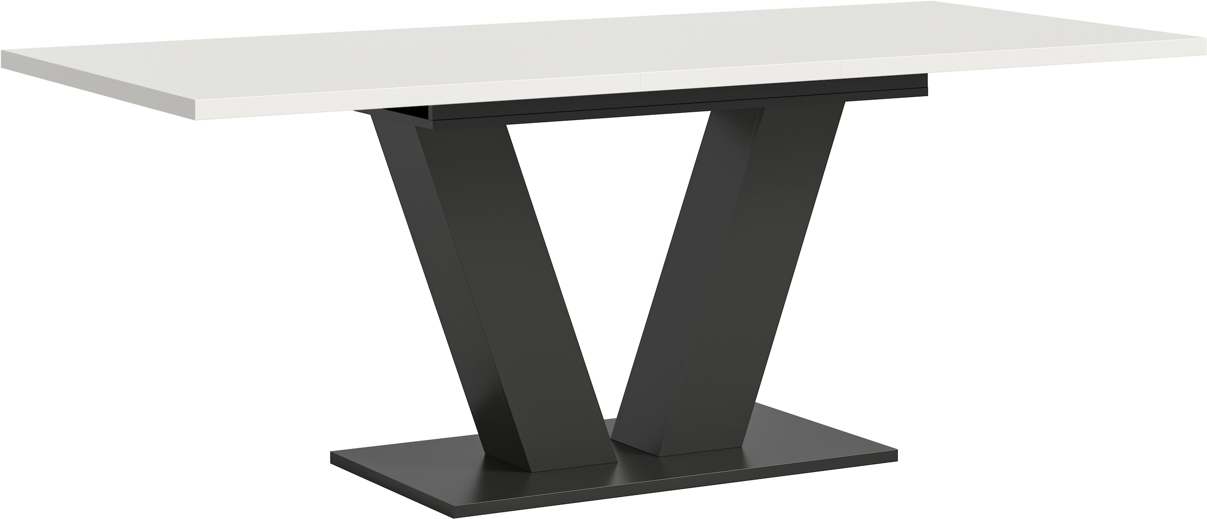 INOSIGN Esstisch »Motus, ausziehbar 150 -190 cm, inklusive 40 cm Einlegeplatte«, (Set, 1 St.), V-Gestell mit Bodenplatte, Tisch, Küchentisch, Esszimmer, Küche