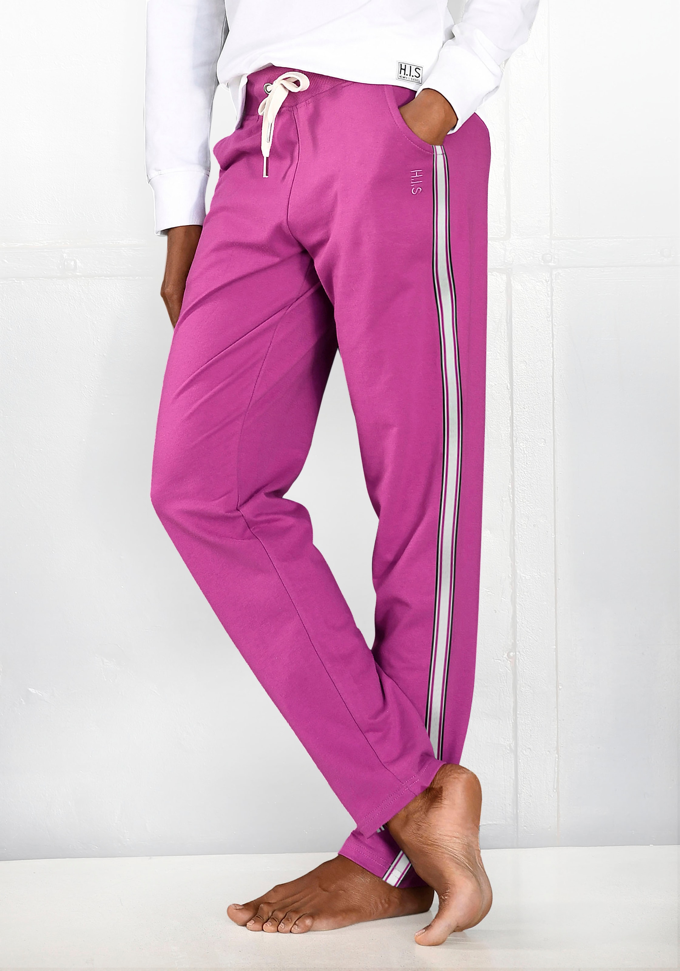 H.I.S Homewearhose, -Loungehose mit seitlichen Streifen und Eingrifftaschen, Loungewear