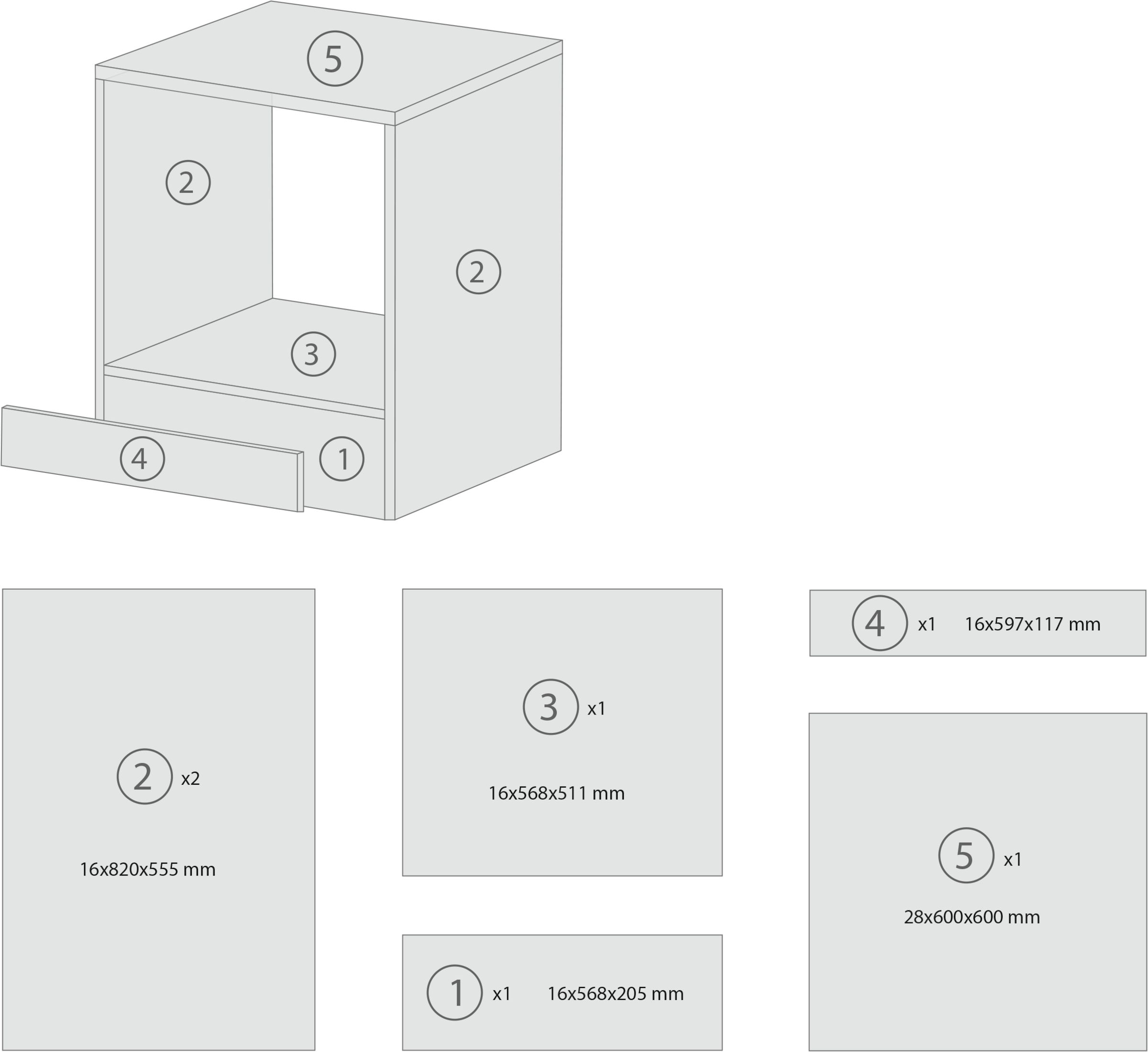 RESPEKTA Armoire encastrée pour cuisinière »Merle« Breite 60 cm, inkl. Arbeitsplatte,