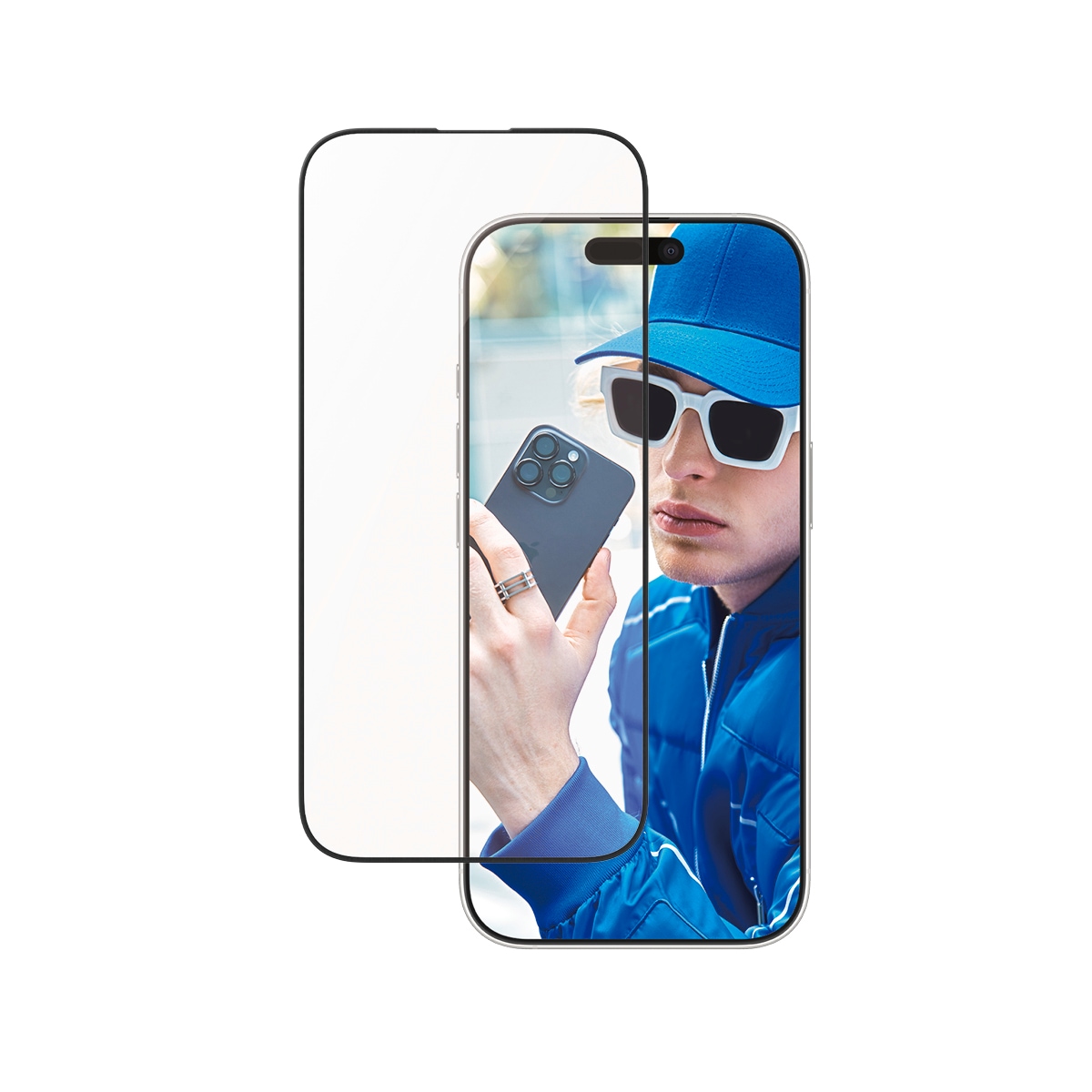 PanzerGlass Displayschutzglas »Aluminum Frame Screen Protection«, für Apple iPhone 16 Pro, Displayschutzfolie, Schutzfolie, Bildschirmschutz, kratz- & stossfest