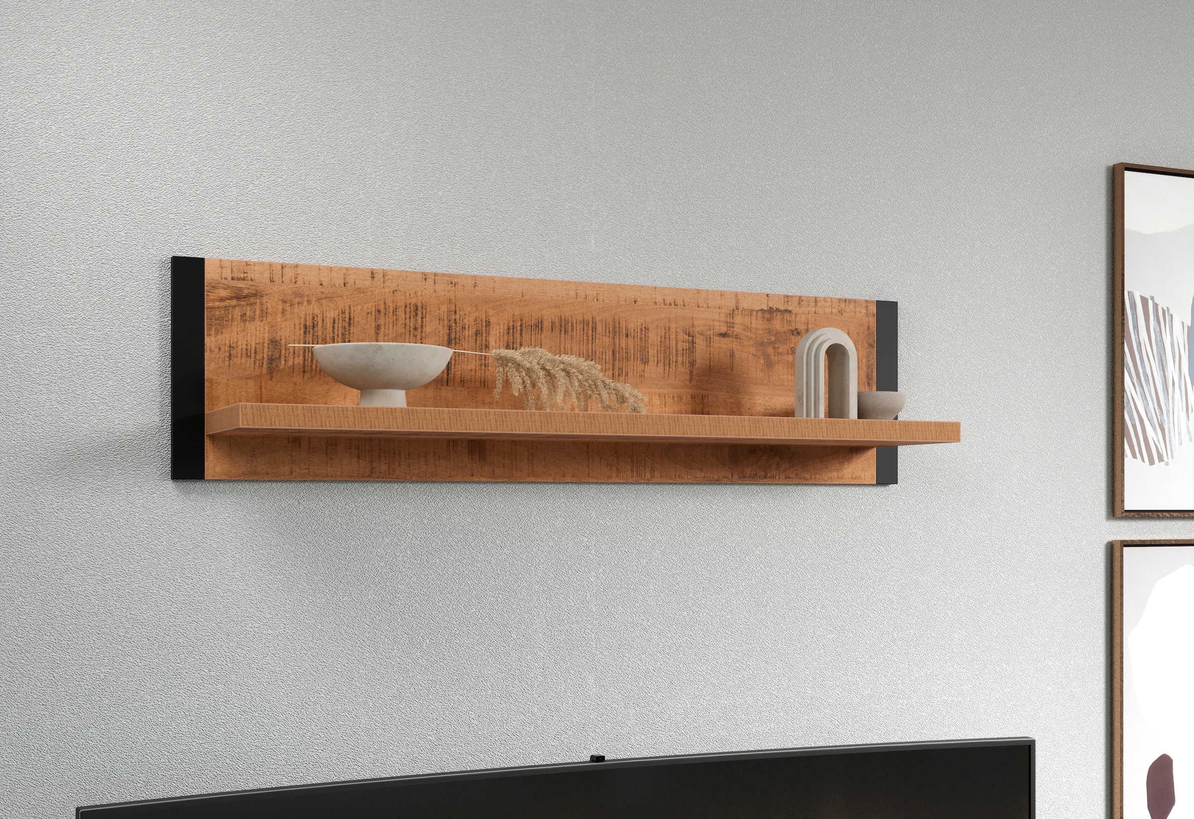 Home affaire Wandregal »Elda« 1 Stk. tlg. Wandboard für Dein Wohnzimmer oder Flur – (B/T/H) 110/23/28 cm