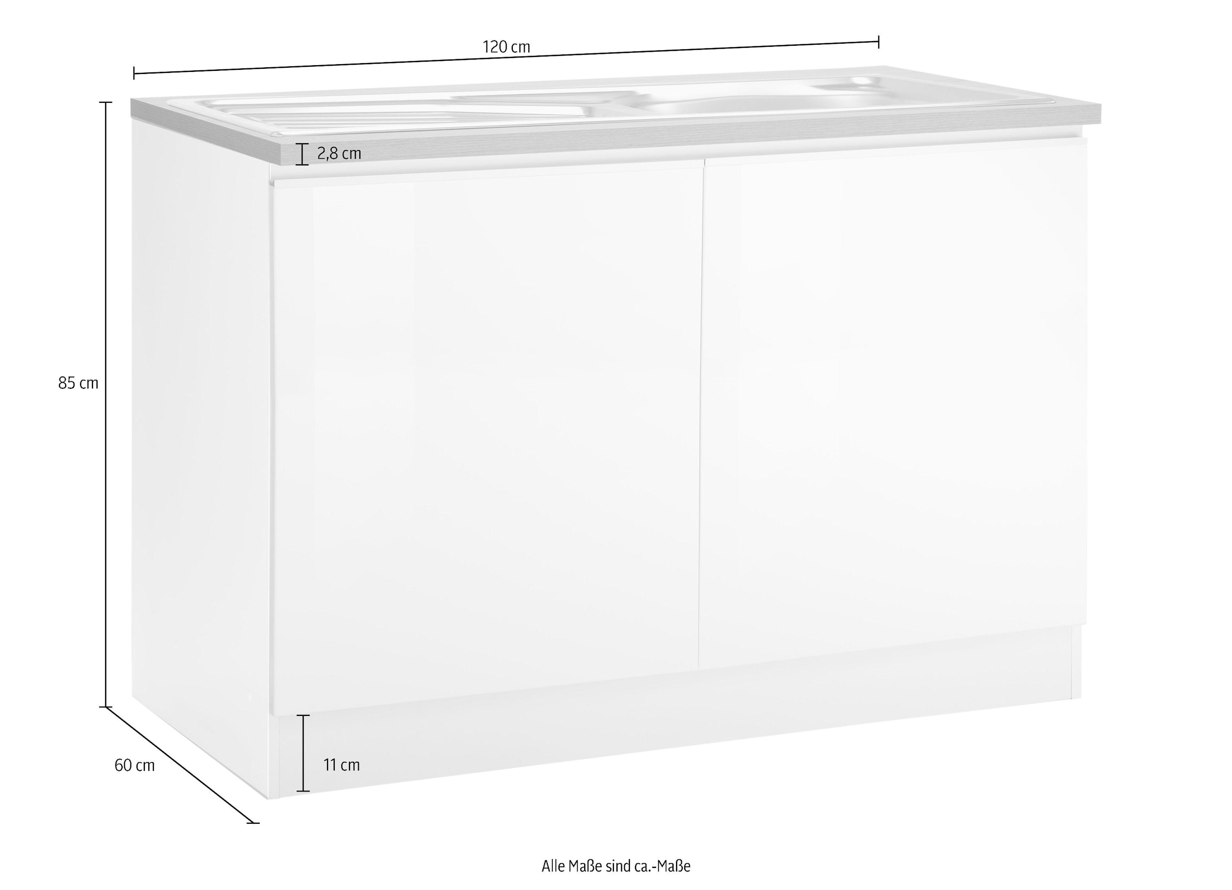 KOCHSTATION Spülenschrank »KS-Ohio«, Breite 120 cm