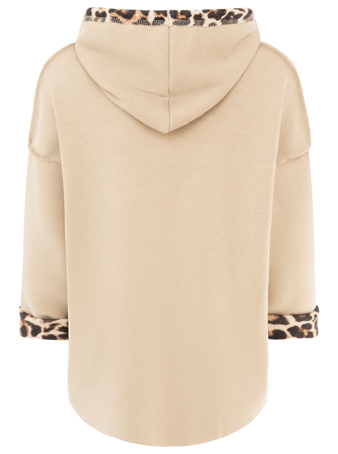 Zwillingsherz Hoodie »"Leo & Uni"«, Leo-Muster an Kapuze und Ärmelumschlag, Stempeldruck
