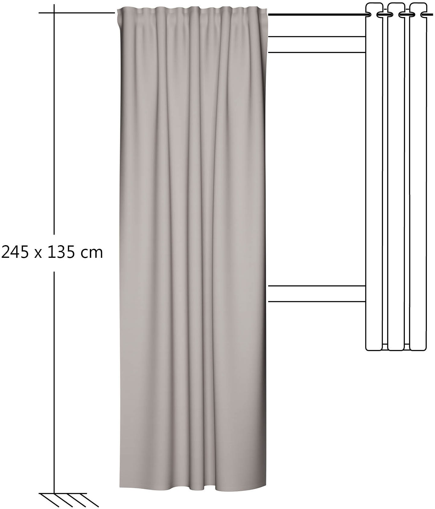 HOMING Rideau »Merle« Boucles cachées 1 cuis tlg. écharpe finie