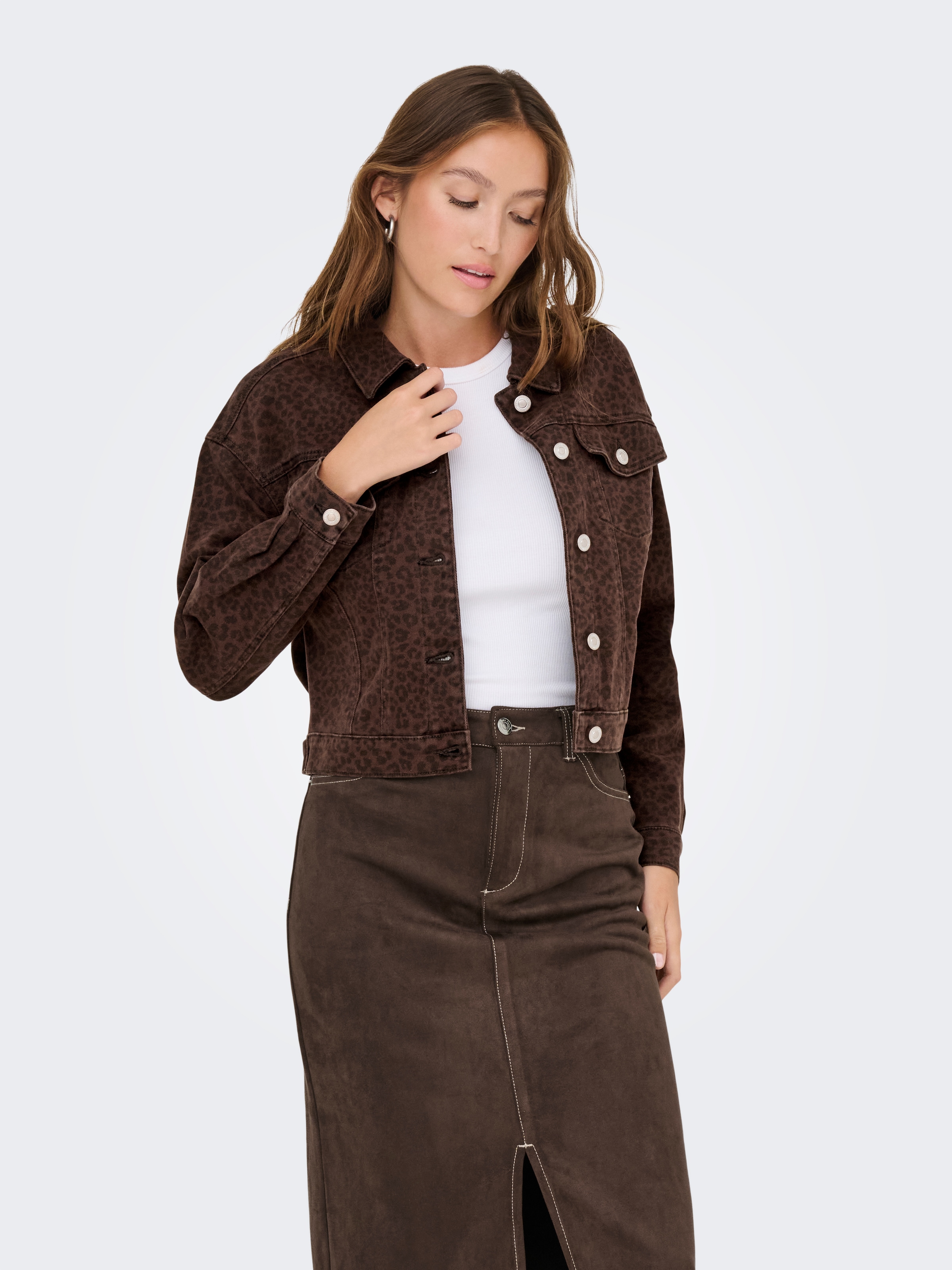 Image of ONLY Jeansjacke "ONLANLIE-ANIMAL L/S JACKET CC PNT" ohne Kapuze